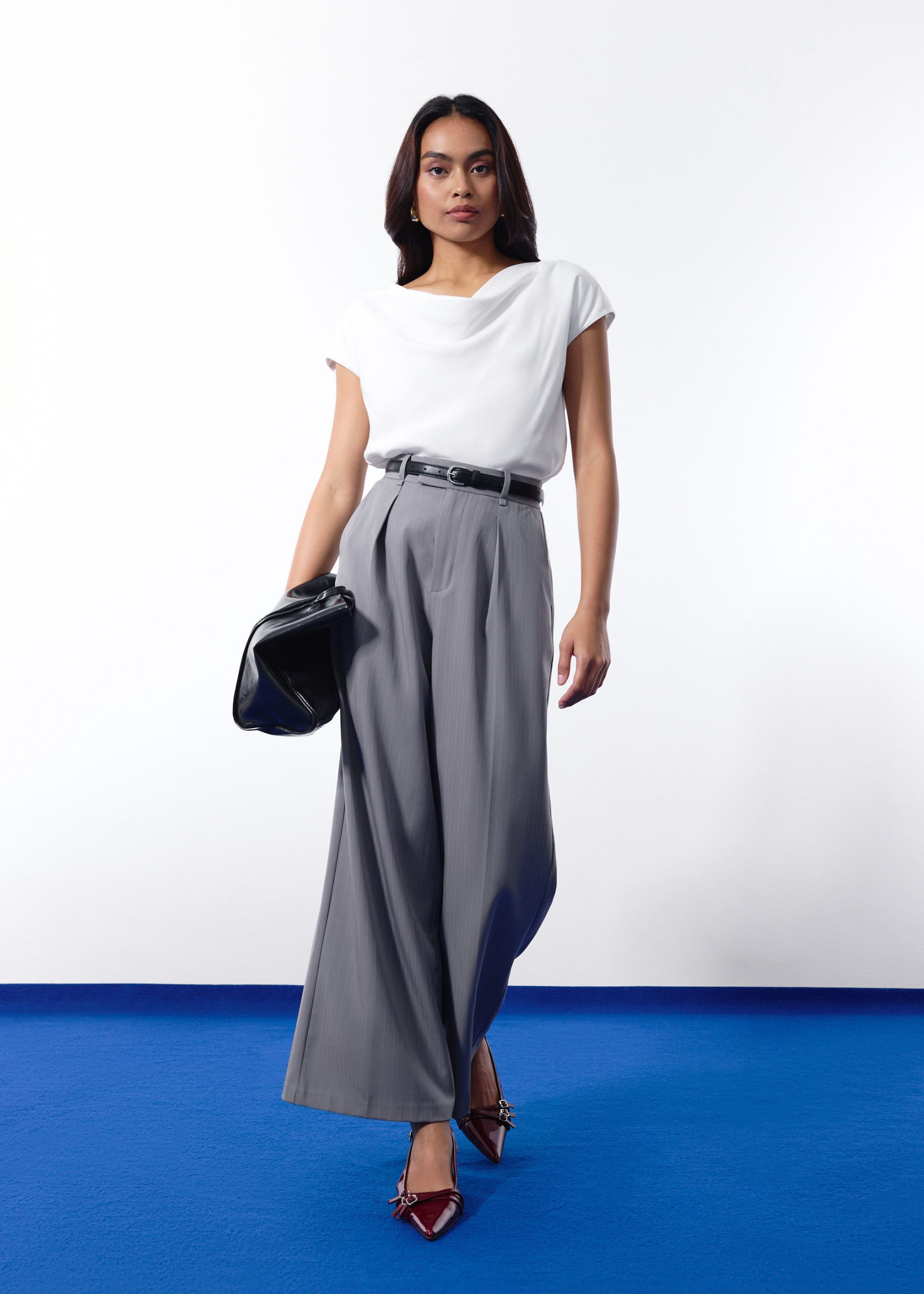 Atisha Multi-way Satin Cowl Neck Top - Image 4