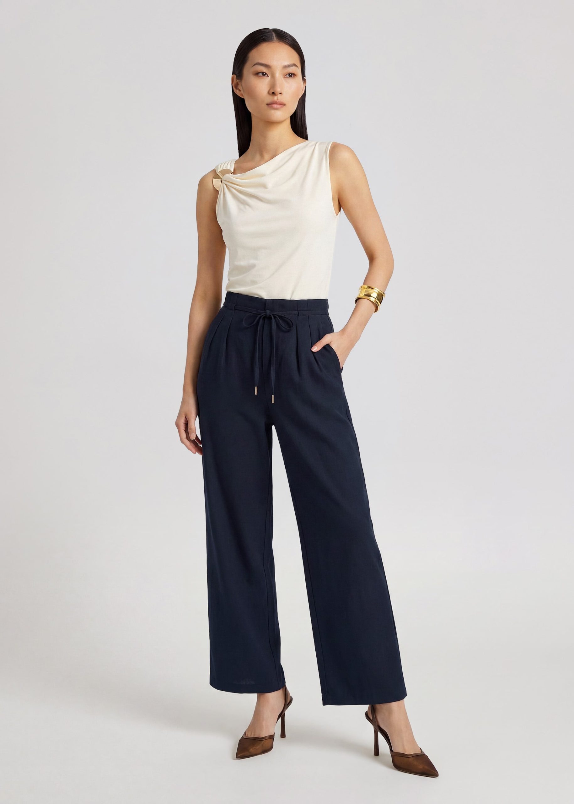 PETITE Nora Leggy??Premium Linen Pants