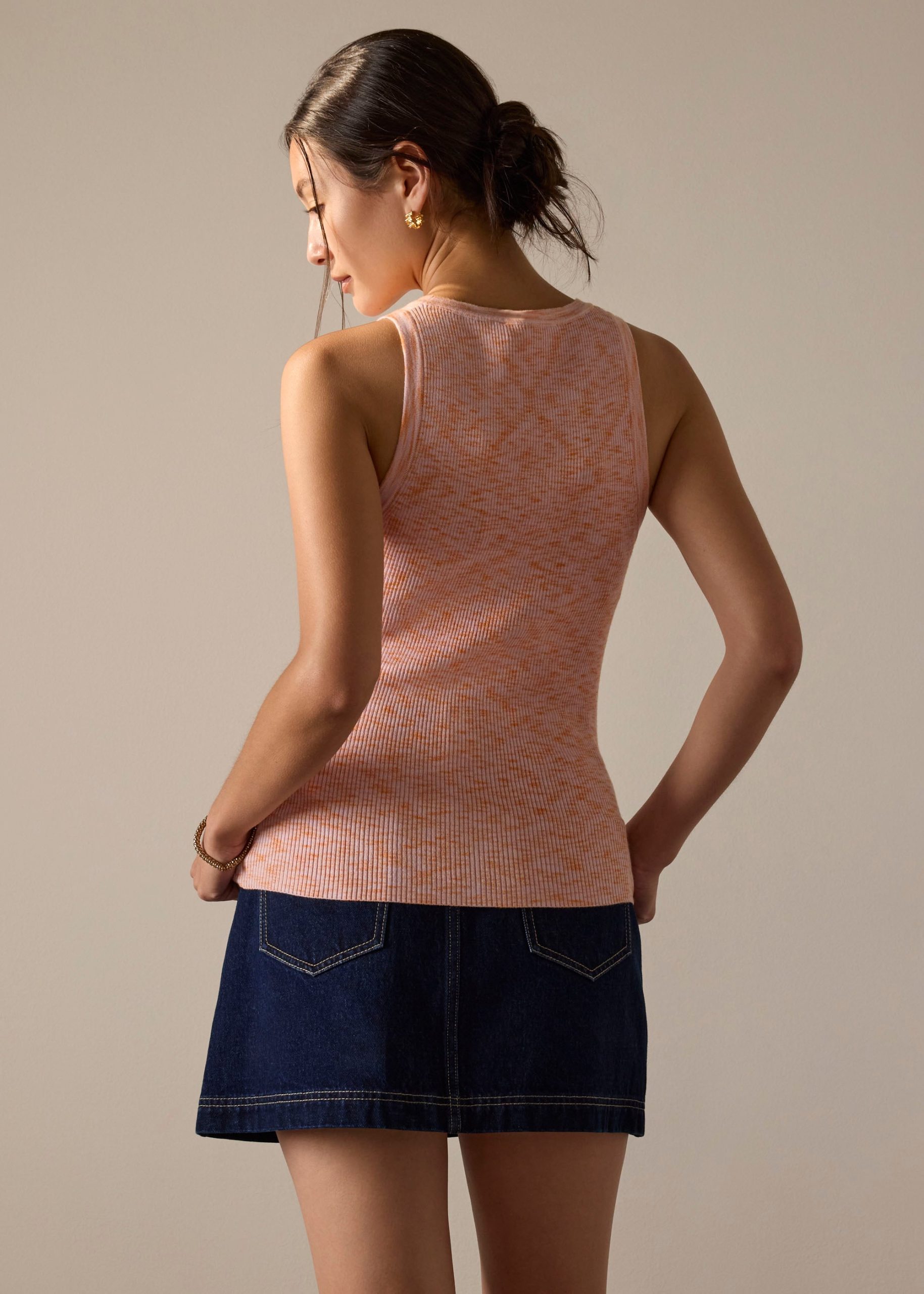 Duo Tone Knit Fitted Tank - Image 11