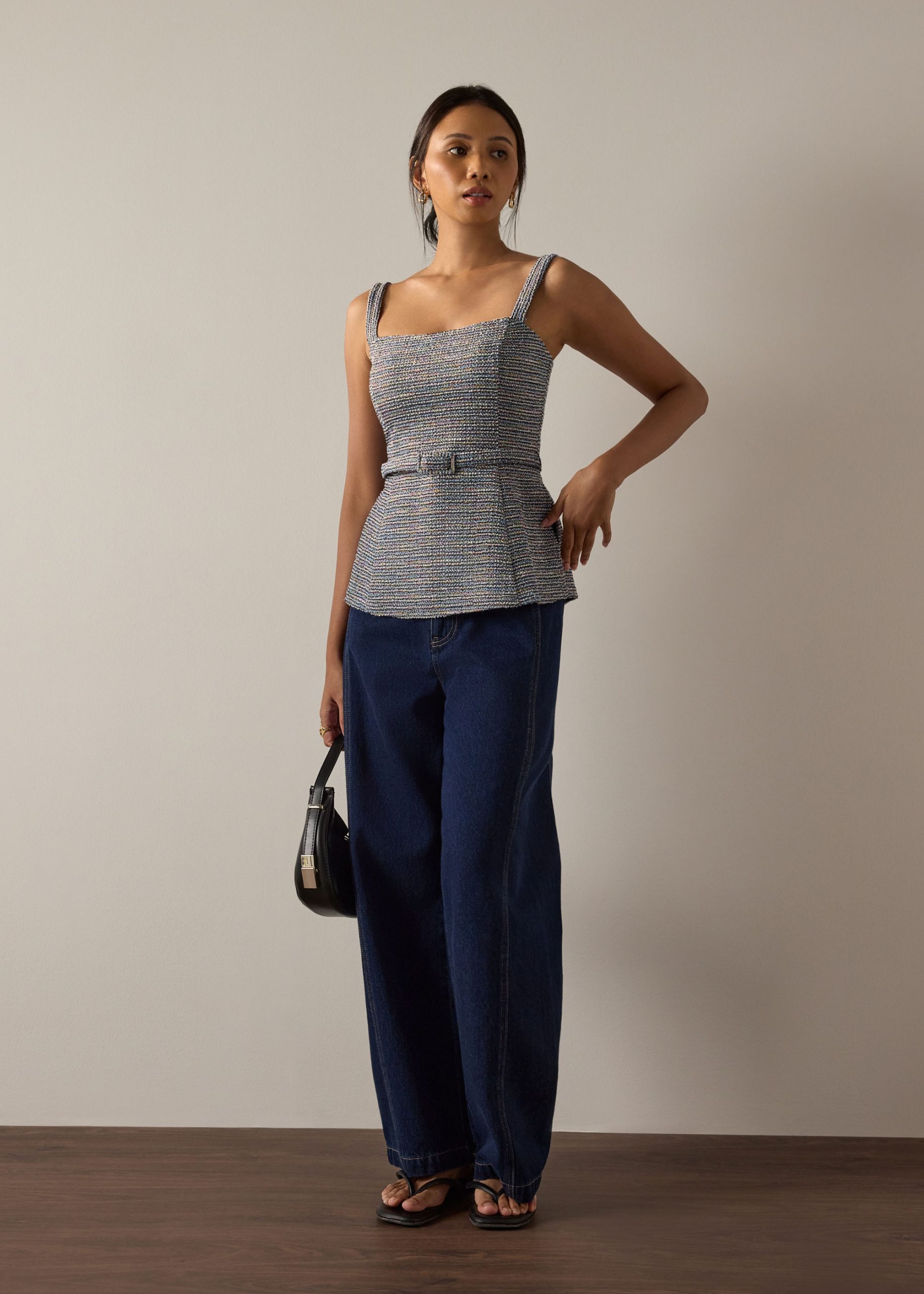 Patty BraFree by LB Stretch Tweed Fitted Top - Image 3