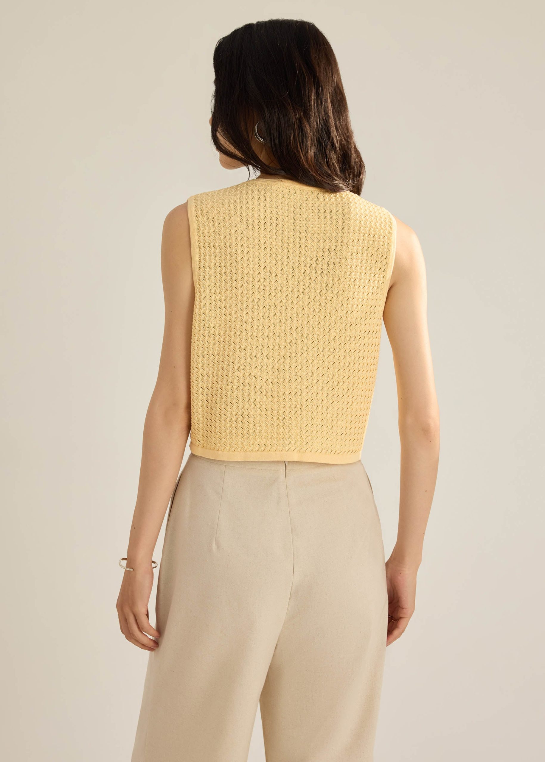 Samia Waffle Knit Crop Vest Top - Image 19