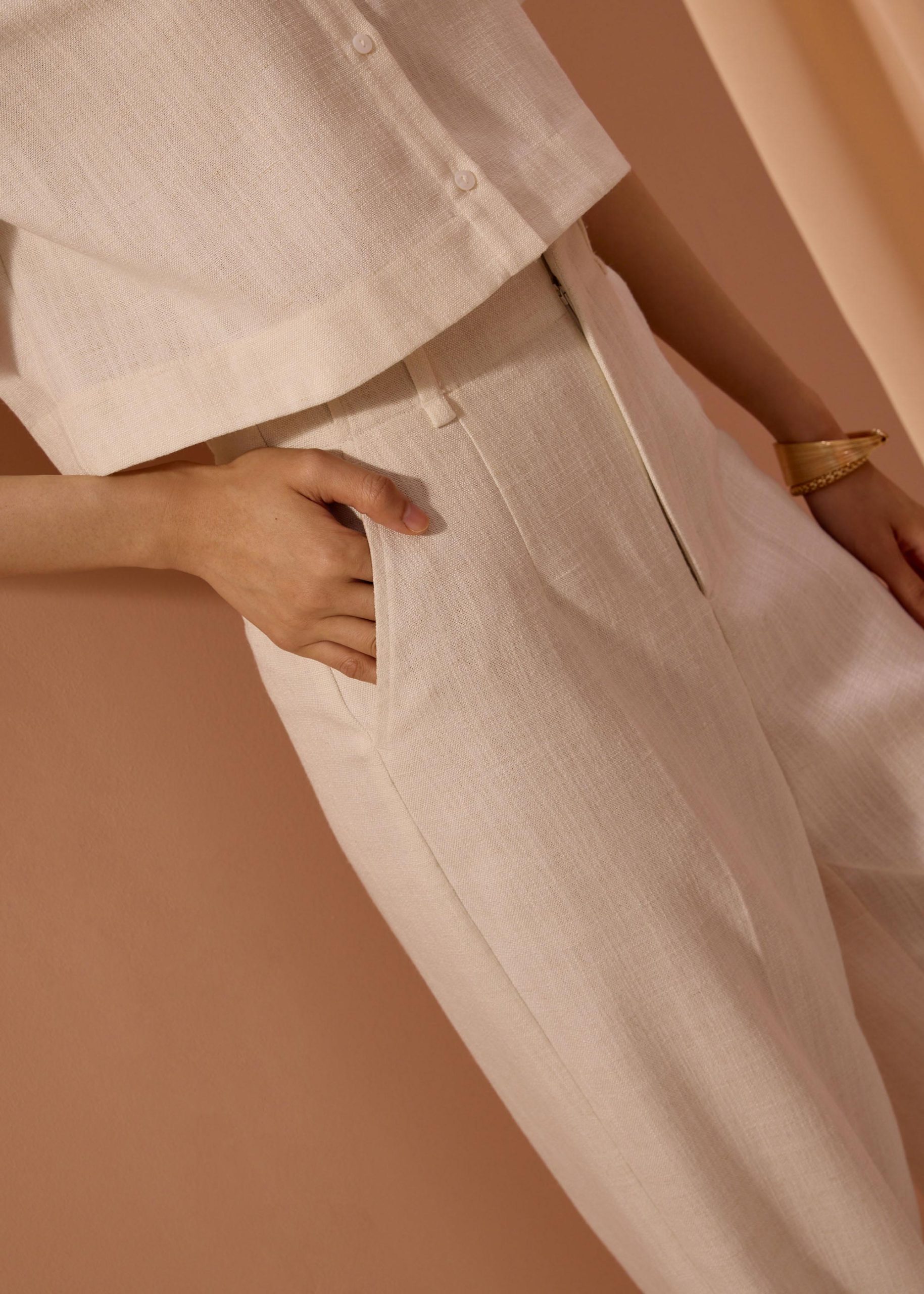 Leggy??Seva Textured Super High Waist Straight Leg Pants - Image 5
