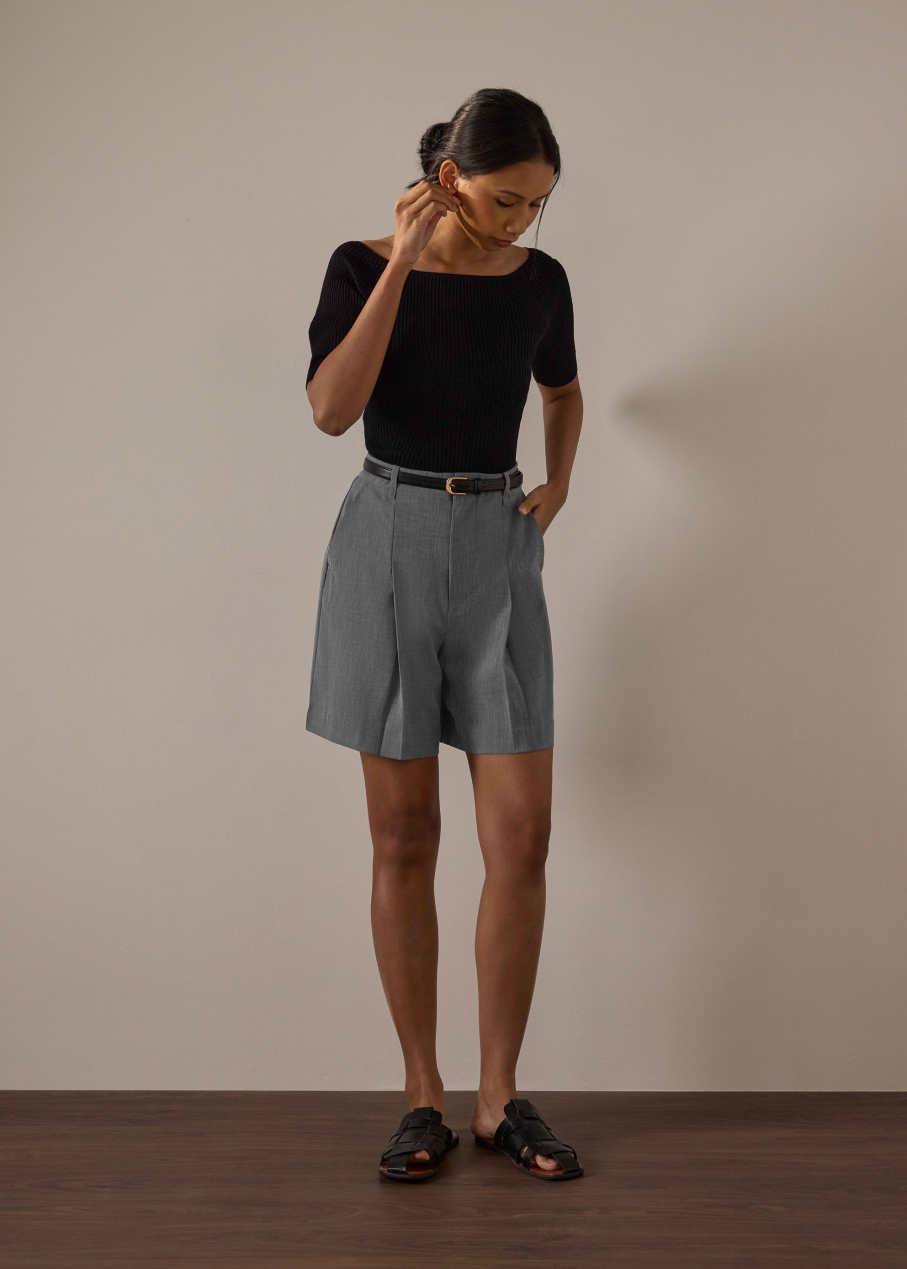 Kyo Ribbed Knit Fitted Top - Image 2