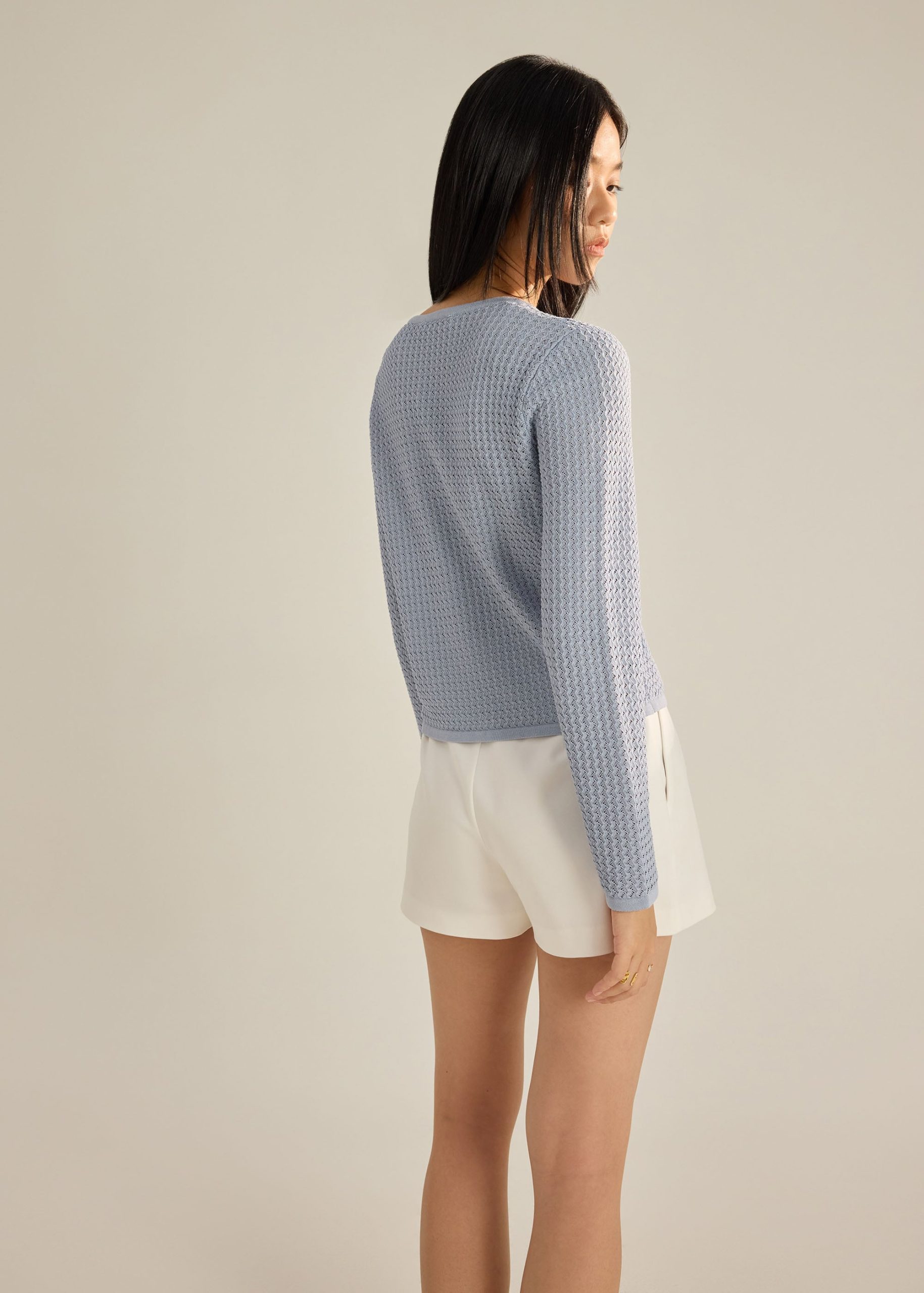 Trina Waffle Knit Boxy Cardigan - Image 11