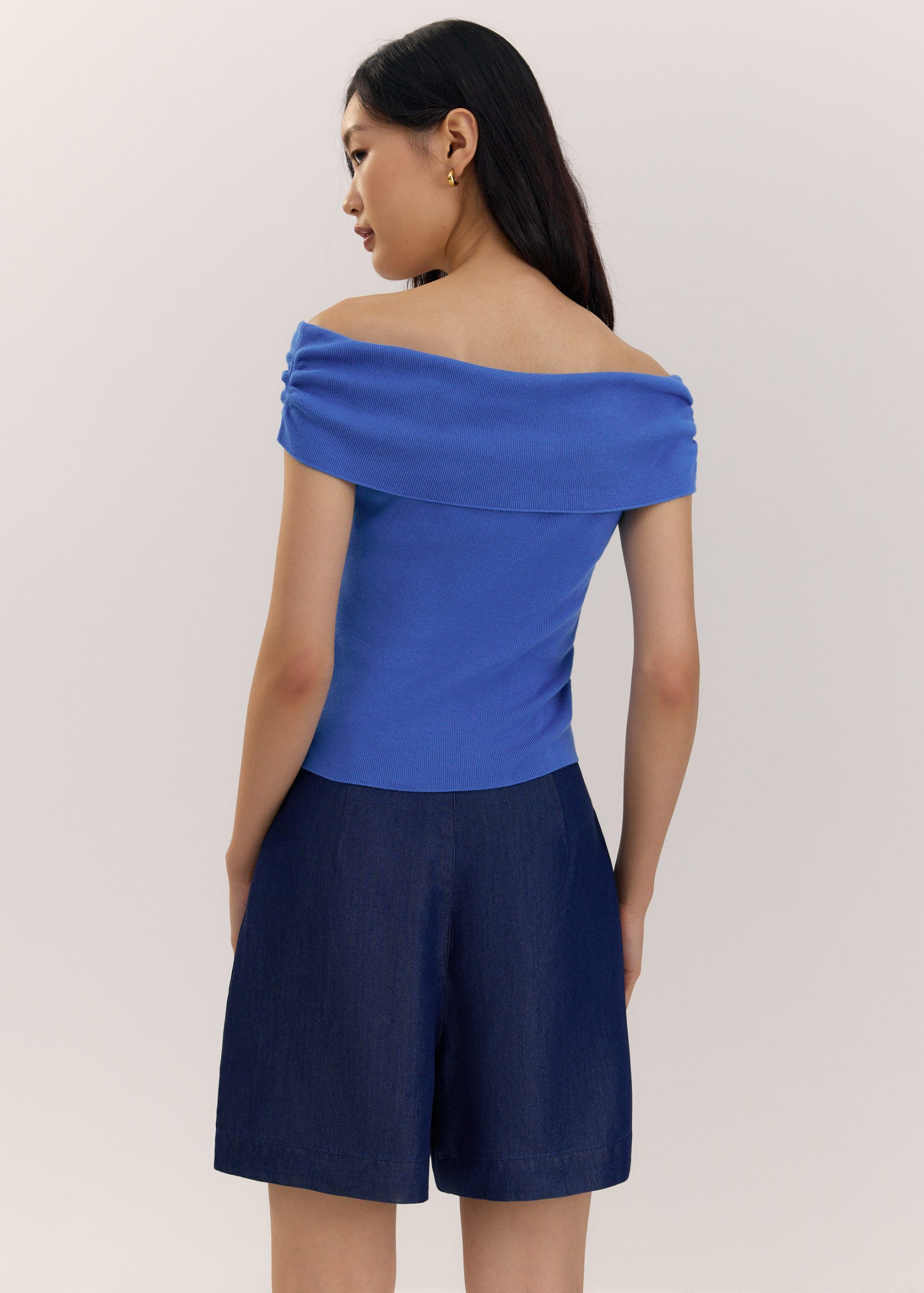 Knit Fitted Off Shoulder Top - Image 14