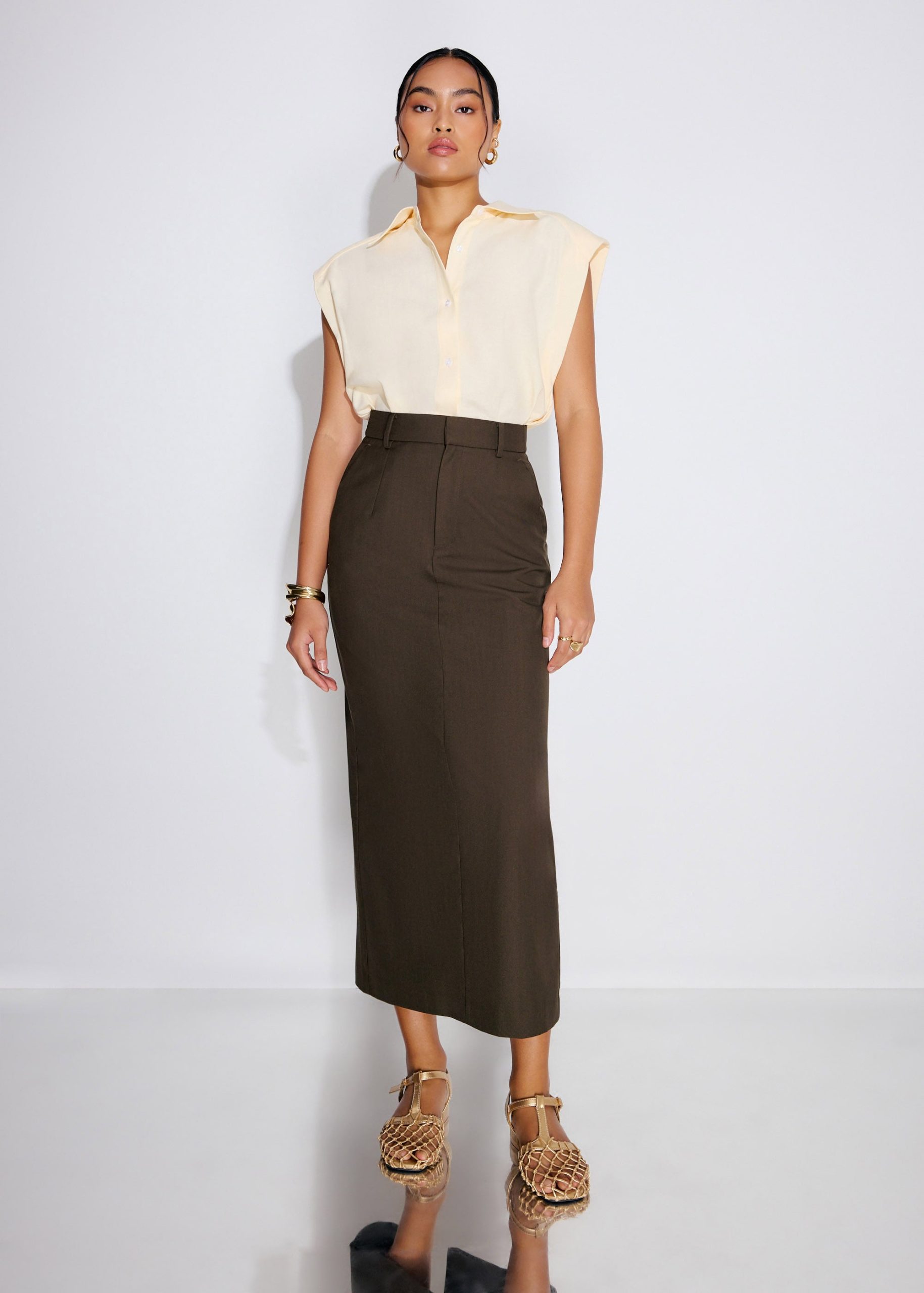 Pevita Tailored Column Maxi Skirt - Image 8