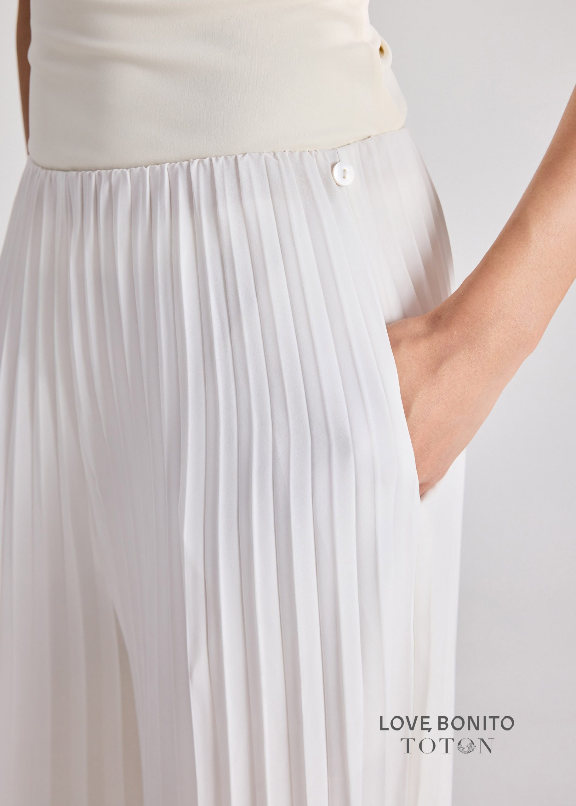 Love, Bonito x TOTON Leggy??Pleated Pants With Scarf - Image 14
