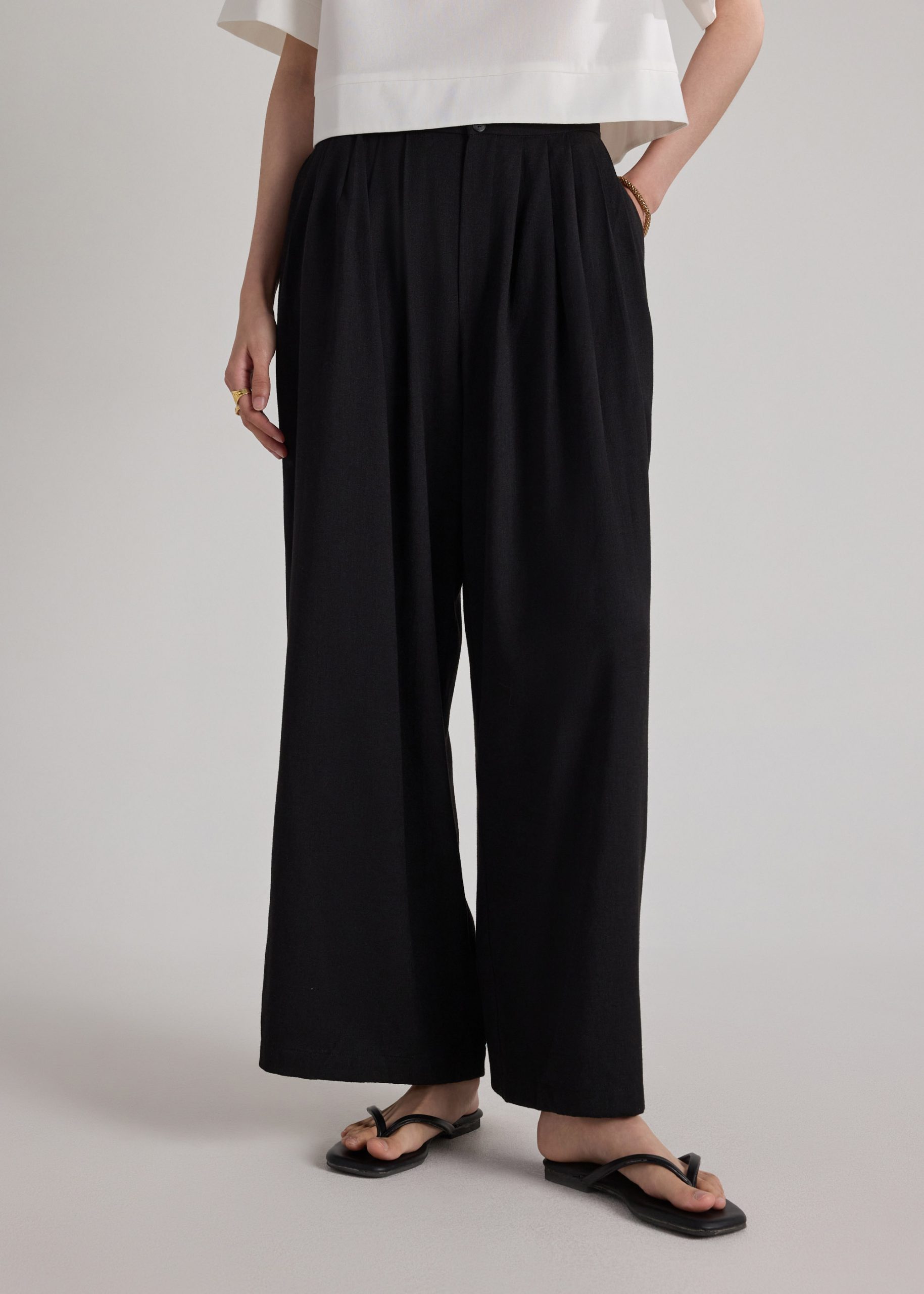 Pleated Wide Leg Pants - Image 2