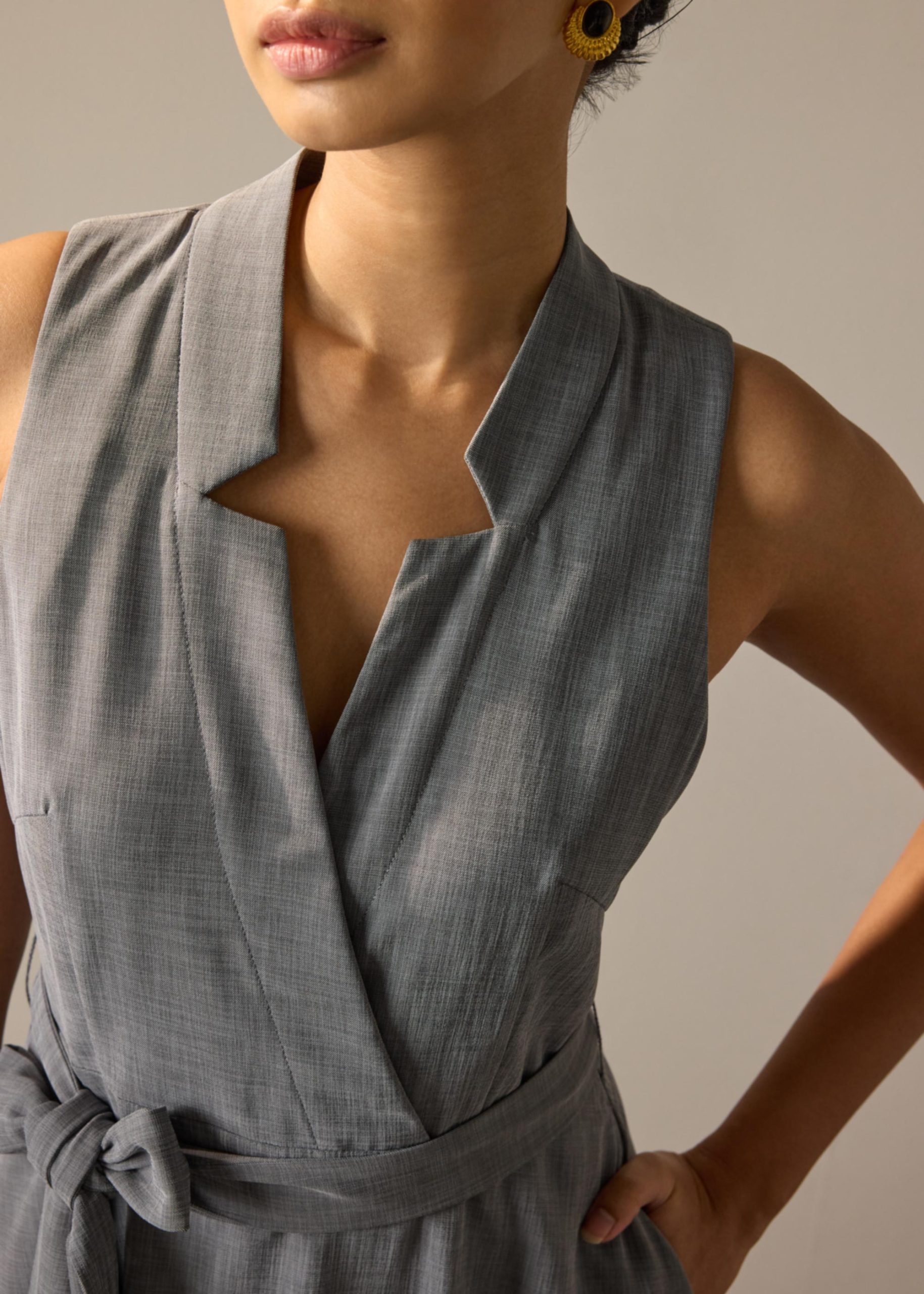 Margie Melange V-neck Fit & Flare Midaxi Dress - Image 3