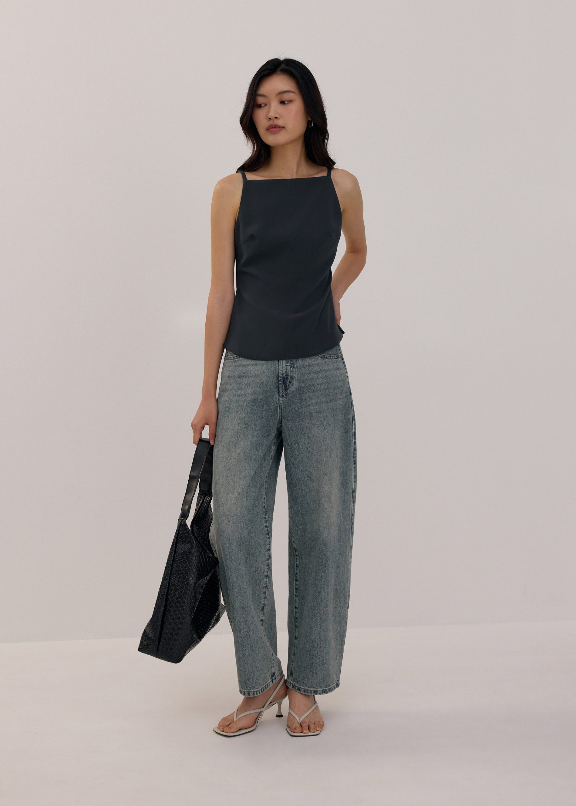 Straight Neck Fitted Camisole Top - Image 33