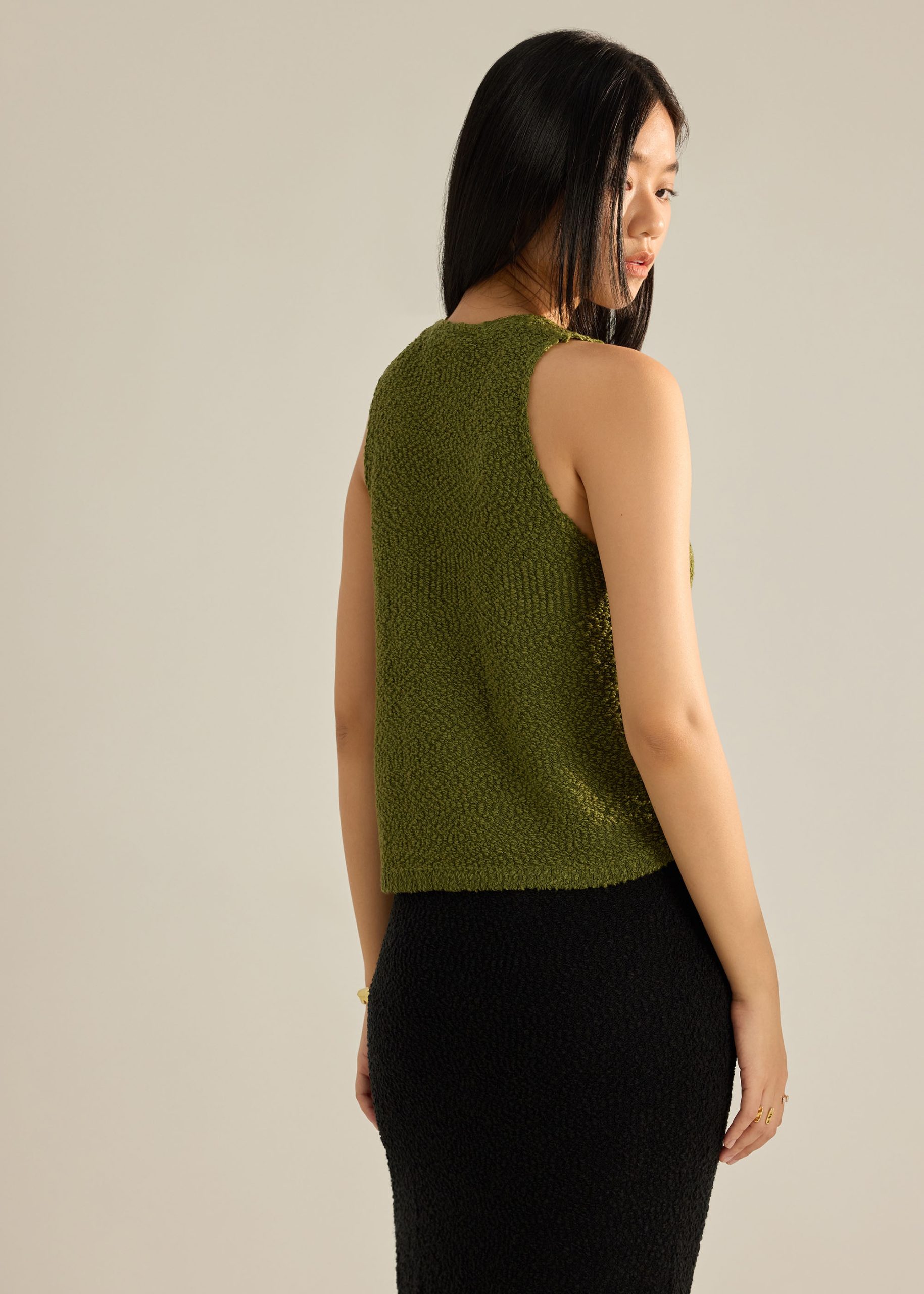 Boucle Knit Vest Top - Image 21