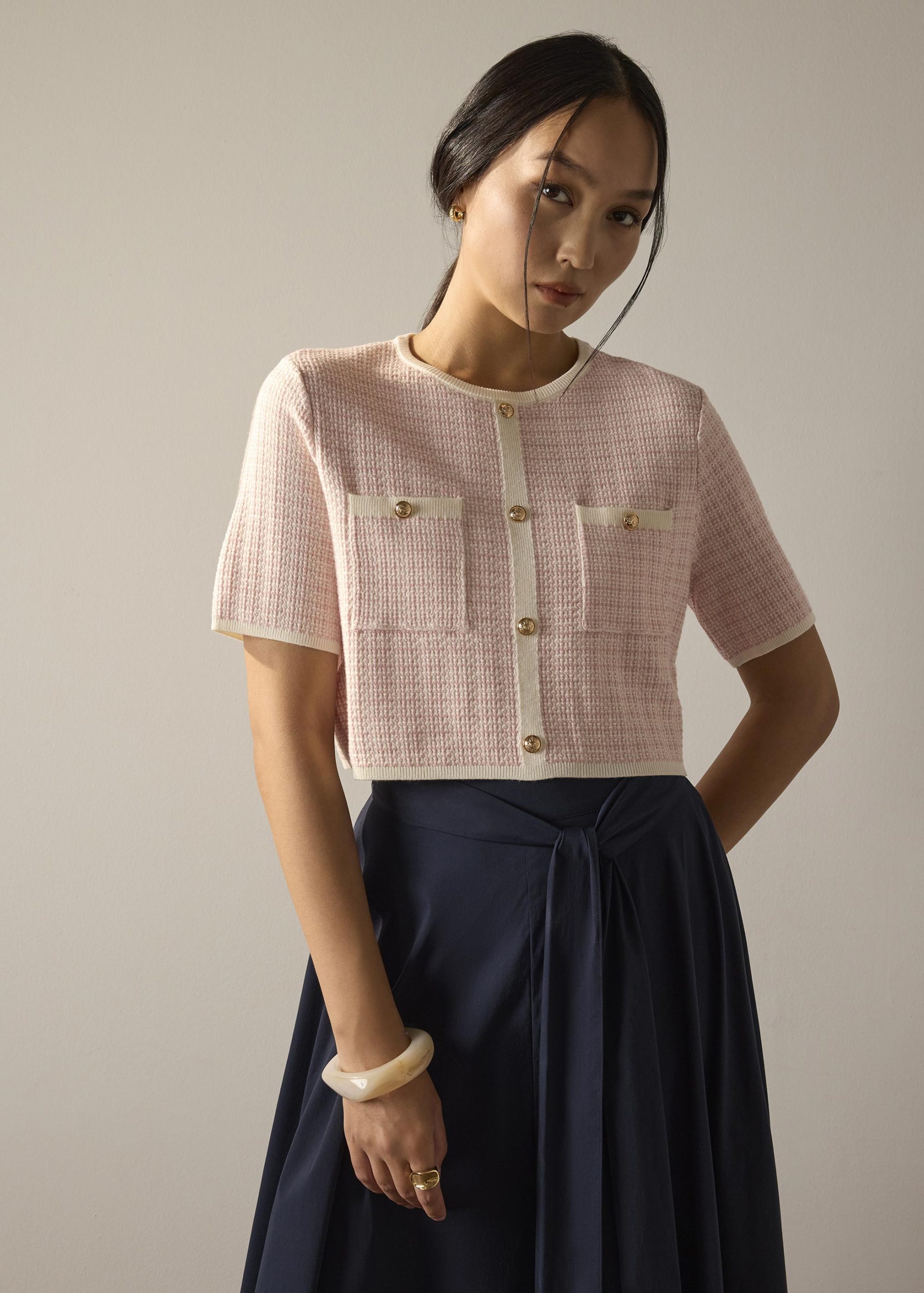 Yoko Textured Knit Boxy Top - Image 25