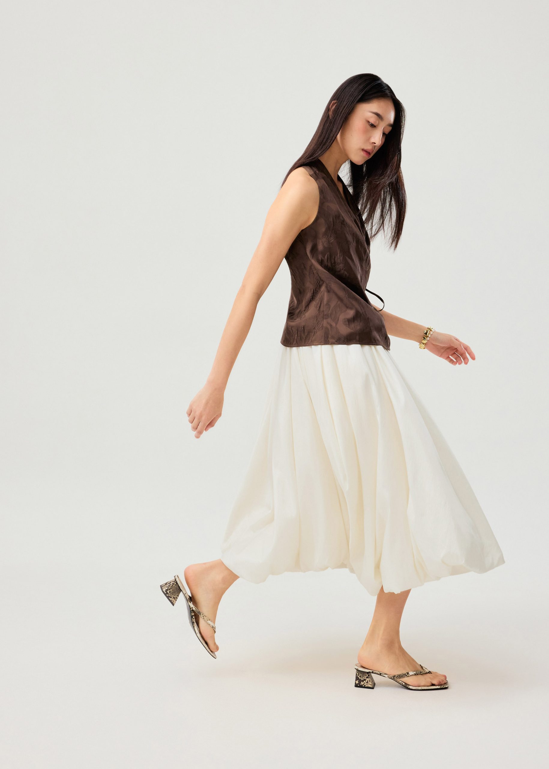 Mid Waist Bubble Midaxi Skirt - Image 7