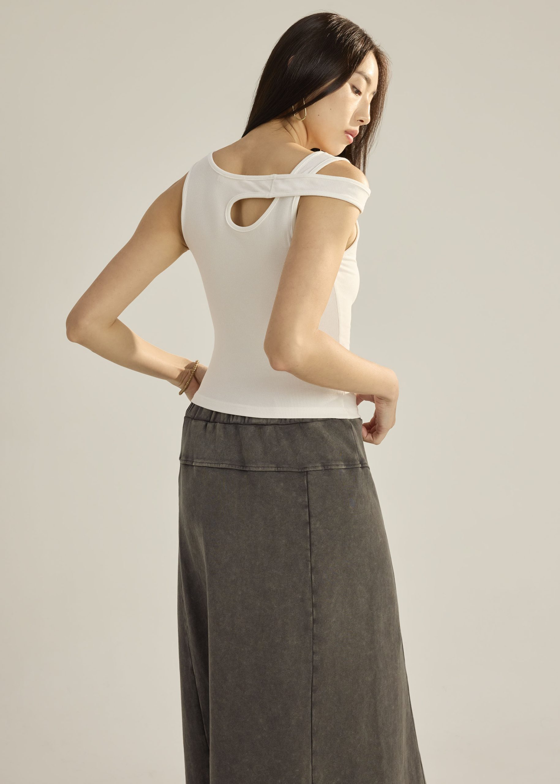 Jersey Asymmetric Cut Out Tank - Image 19