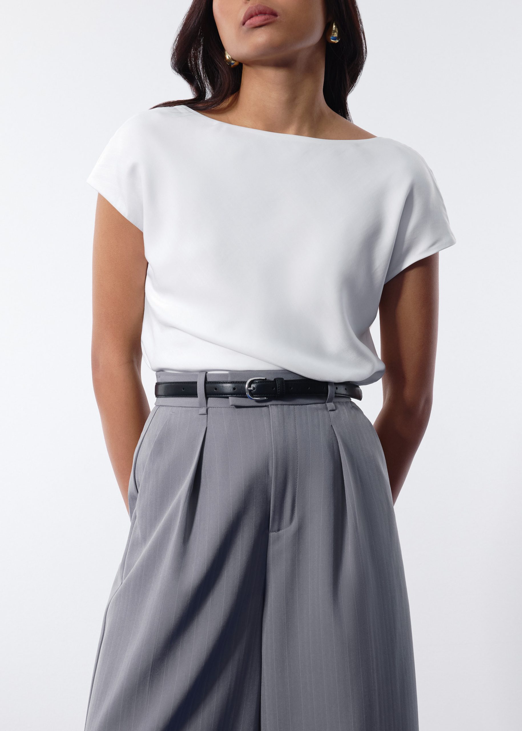 Atisha Multi-way Satin Cowl Neck Top - Image 3
