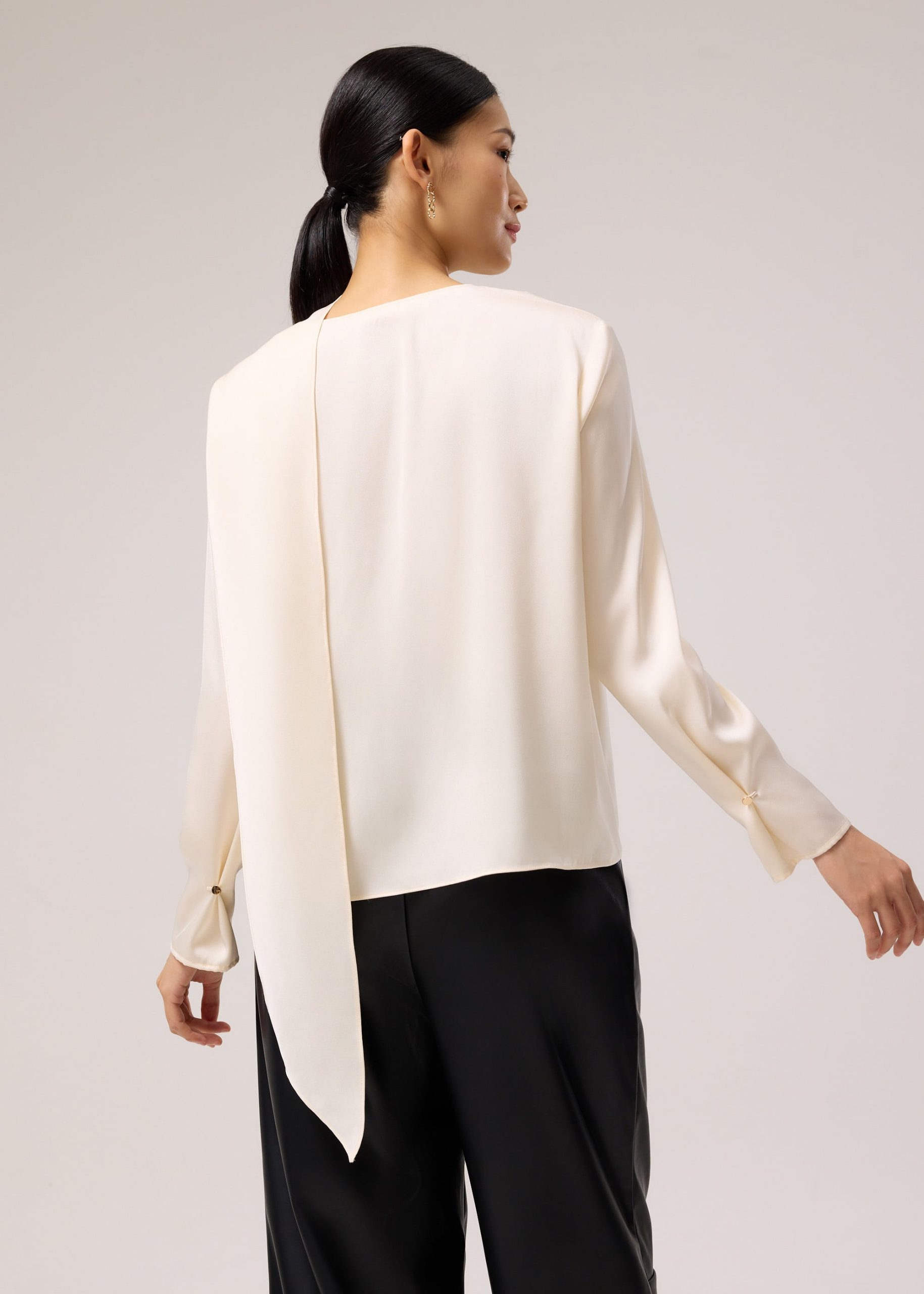 RuchedReady® Yejin Satin Sash Asymmetric Top - Image 5