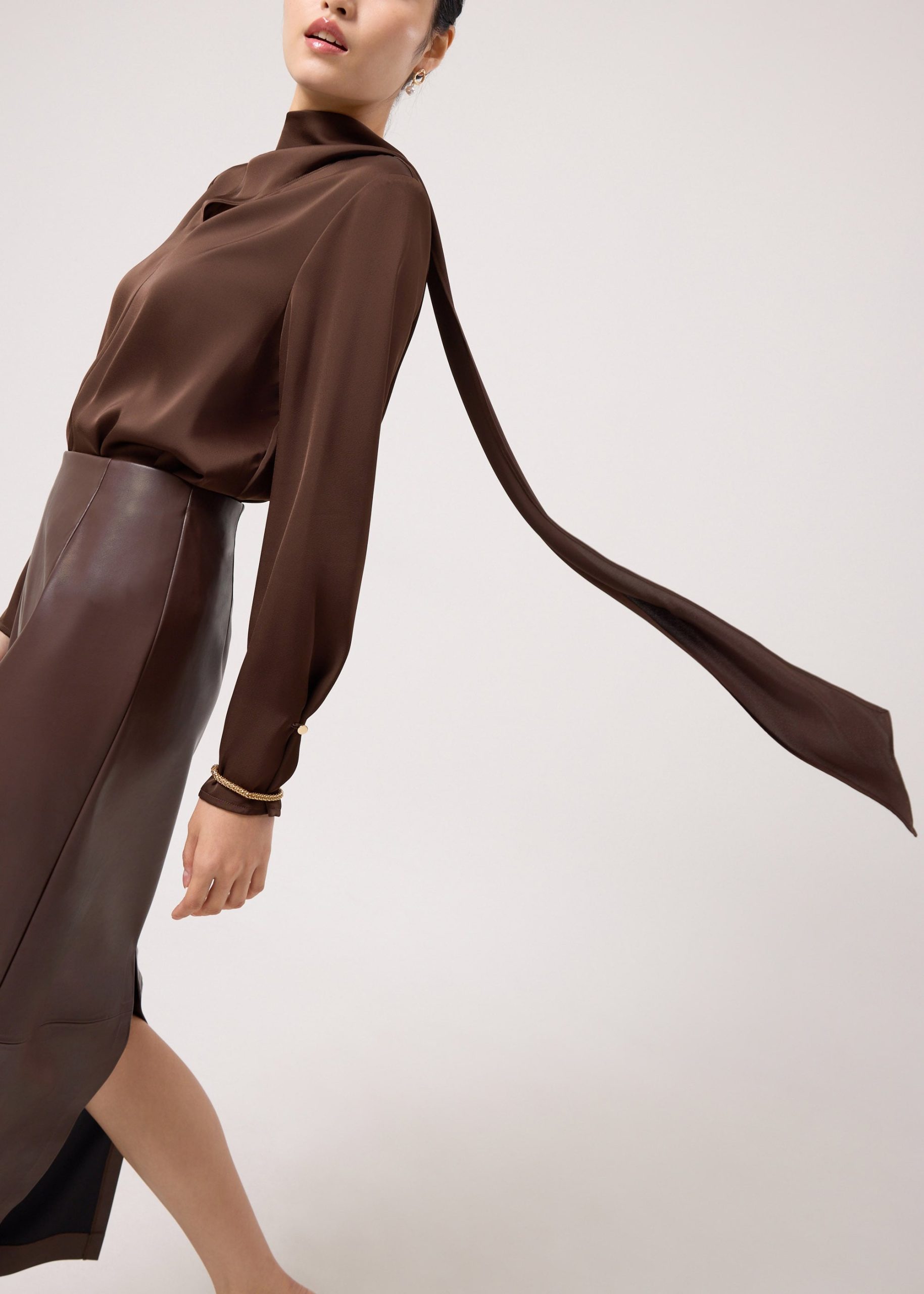 RuchedReady® Yejin Satin Sash Asymmetric Top - Image 7