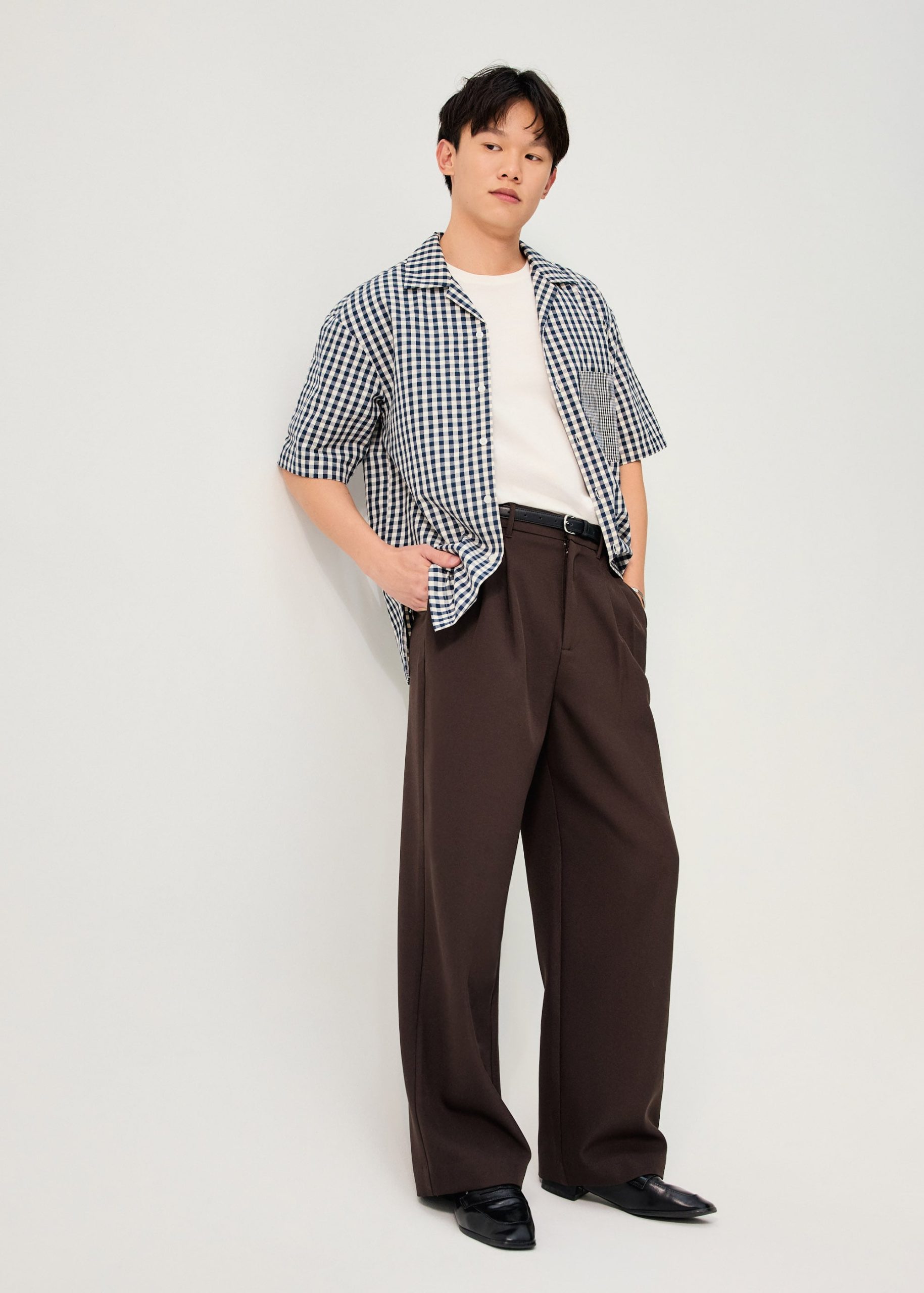 Unisex Relaxed Gingham Cotton Button Down Shirt - Image 12