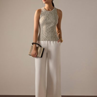 Duo Tone Knit Fitted Tank