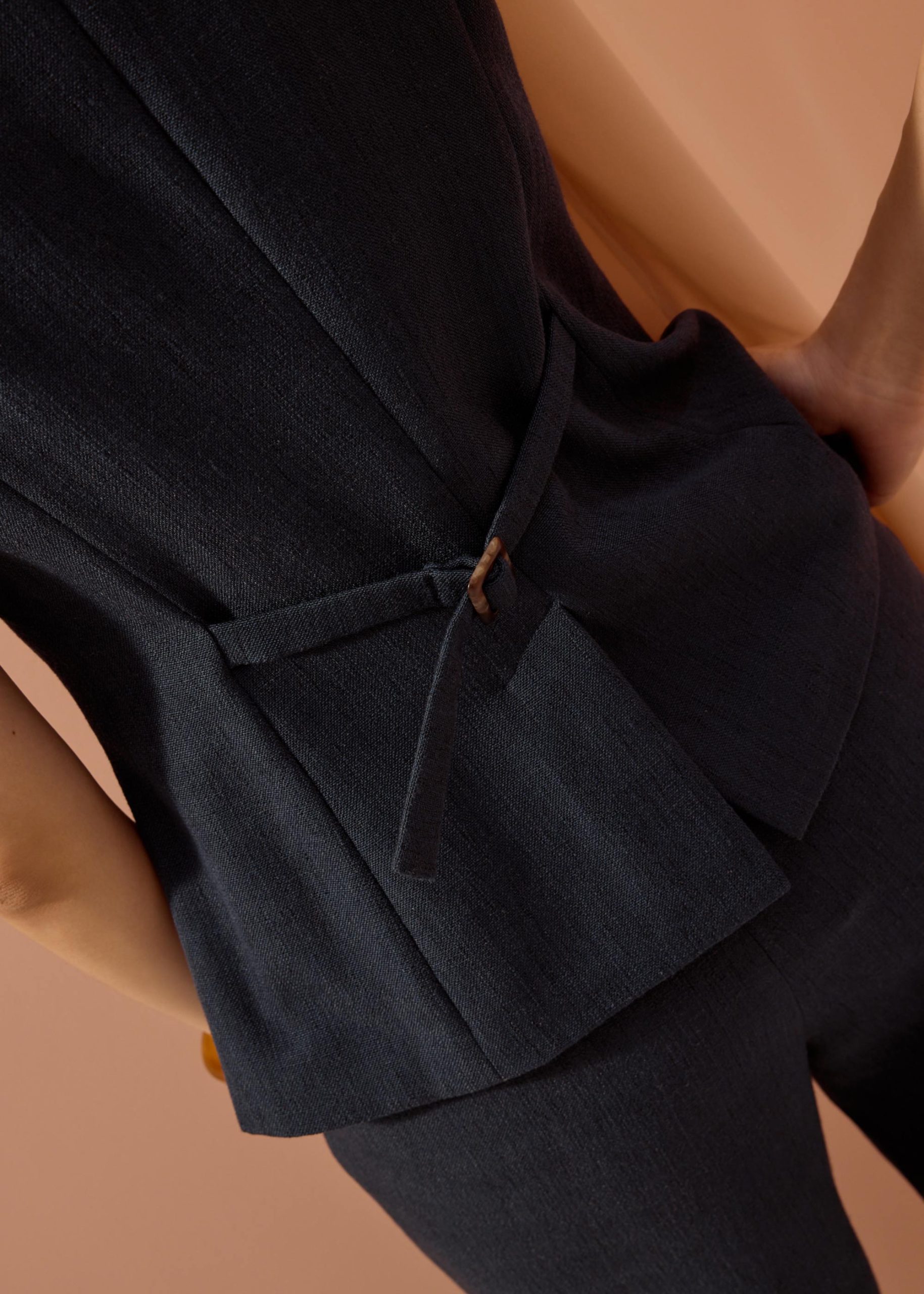Padma Textured Round Neck Long Vest Top - Image 6