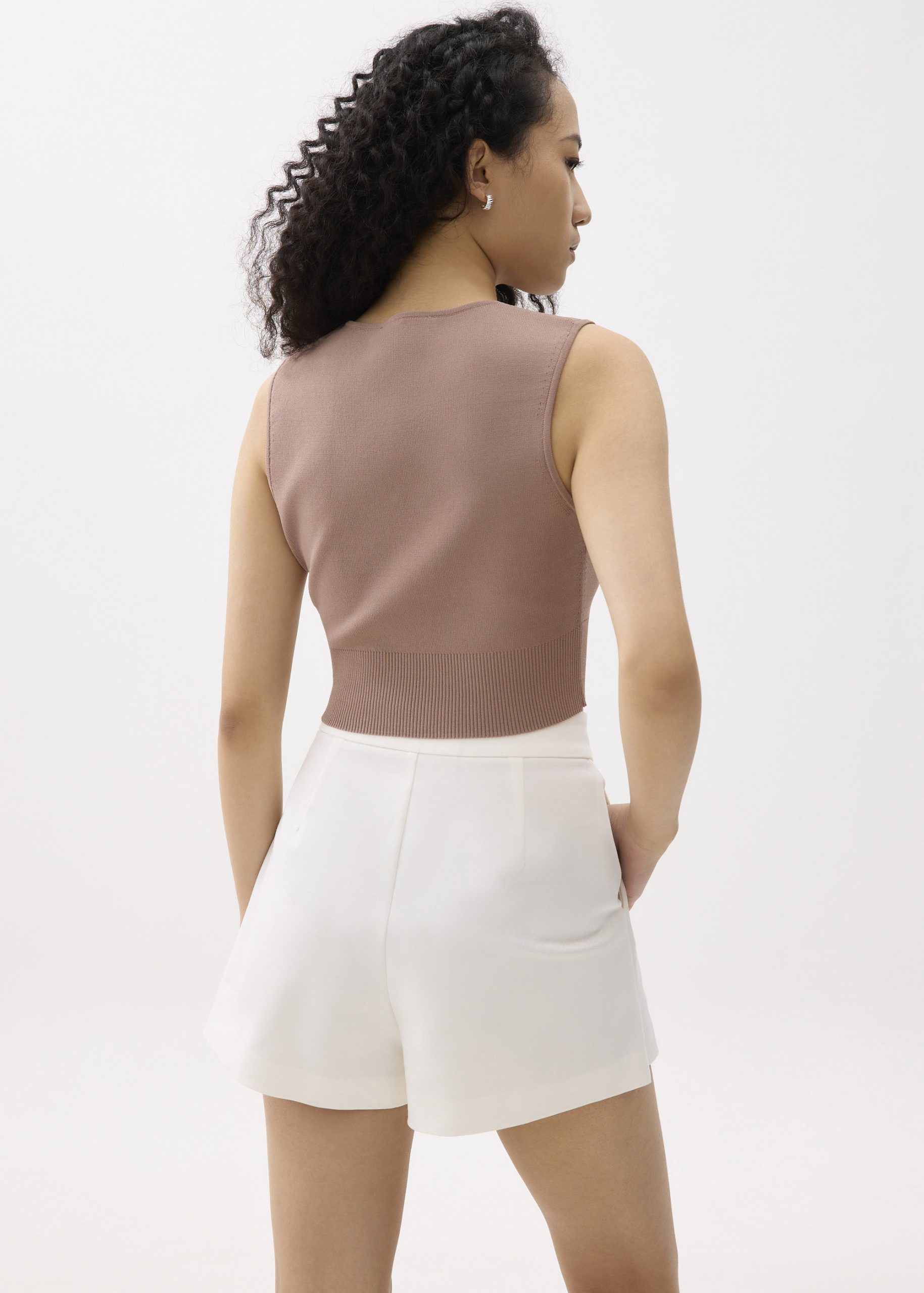 Sree Knit V-neck Crop Top - Image 23
