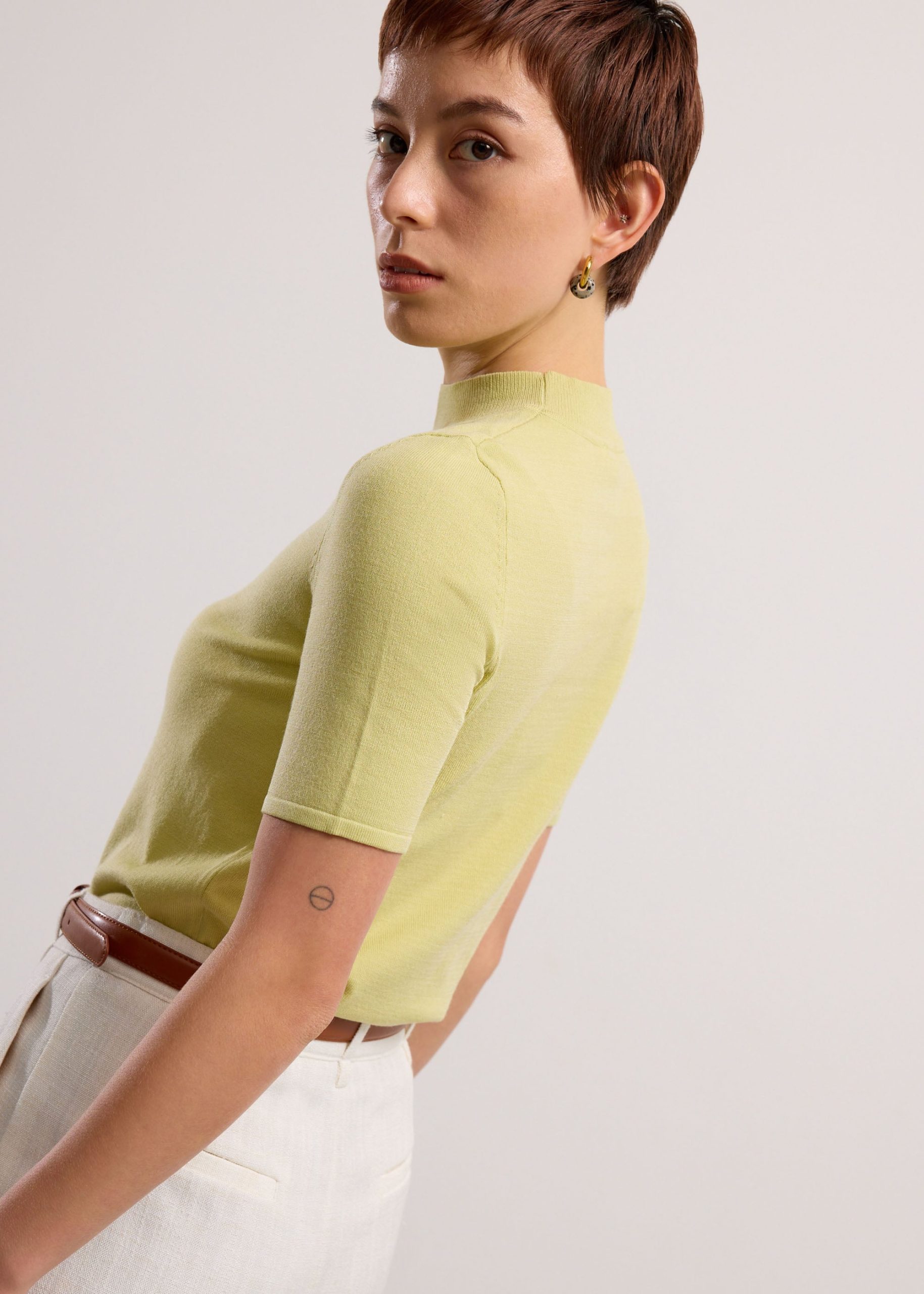 Noorie Lyocell Mock Neck Fitted Top - Image 13