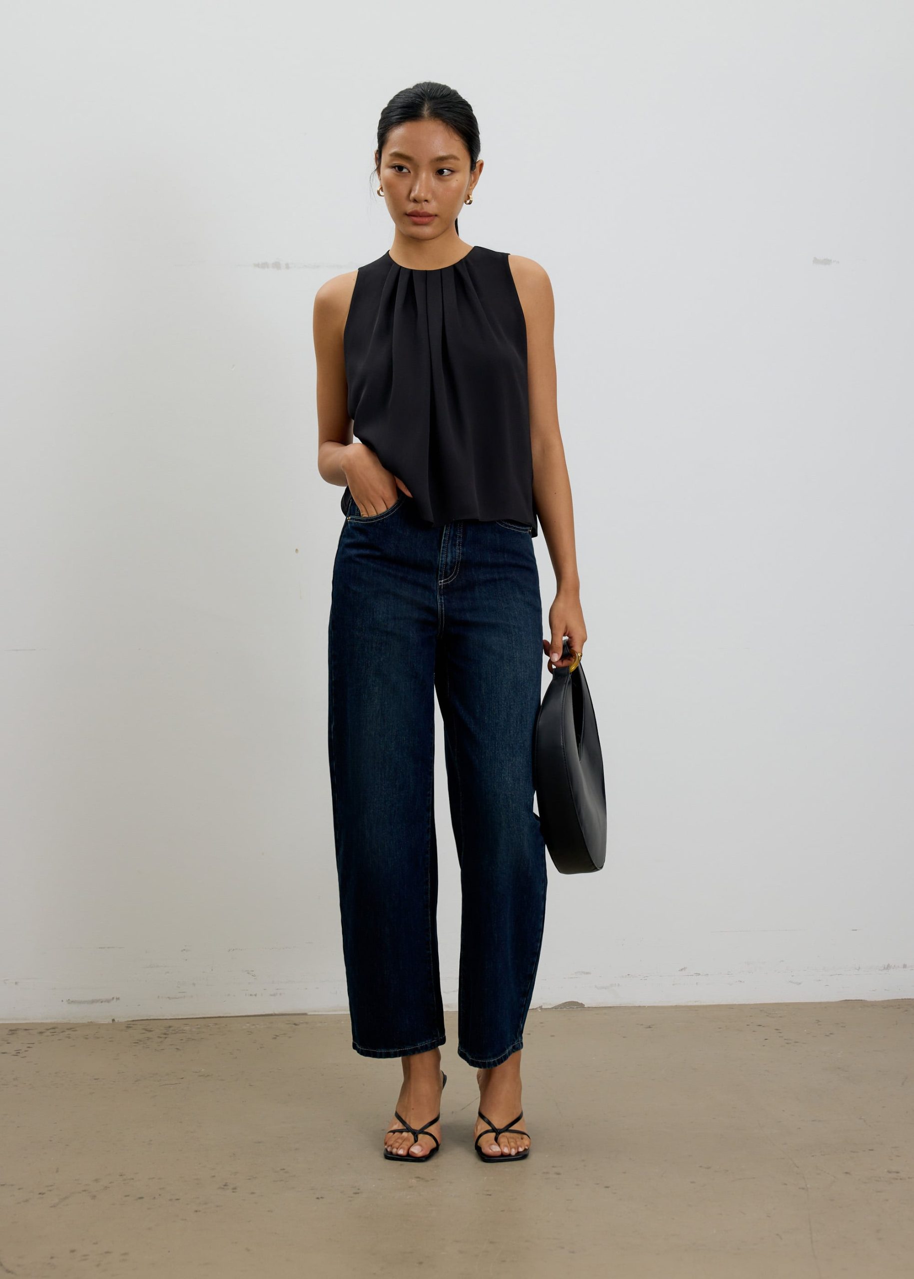 Amy Satin Pleated Top - Image 2