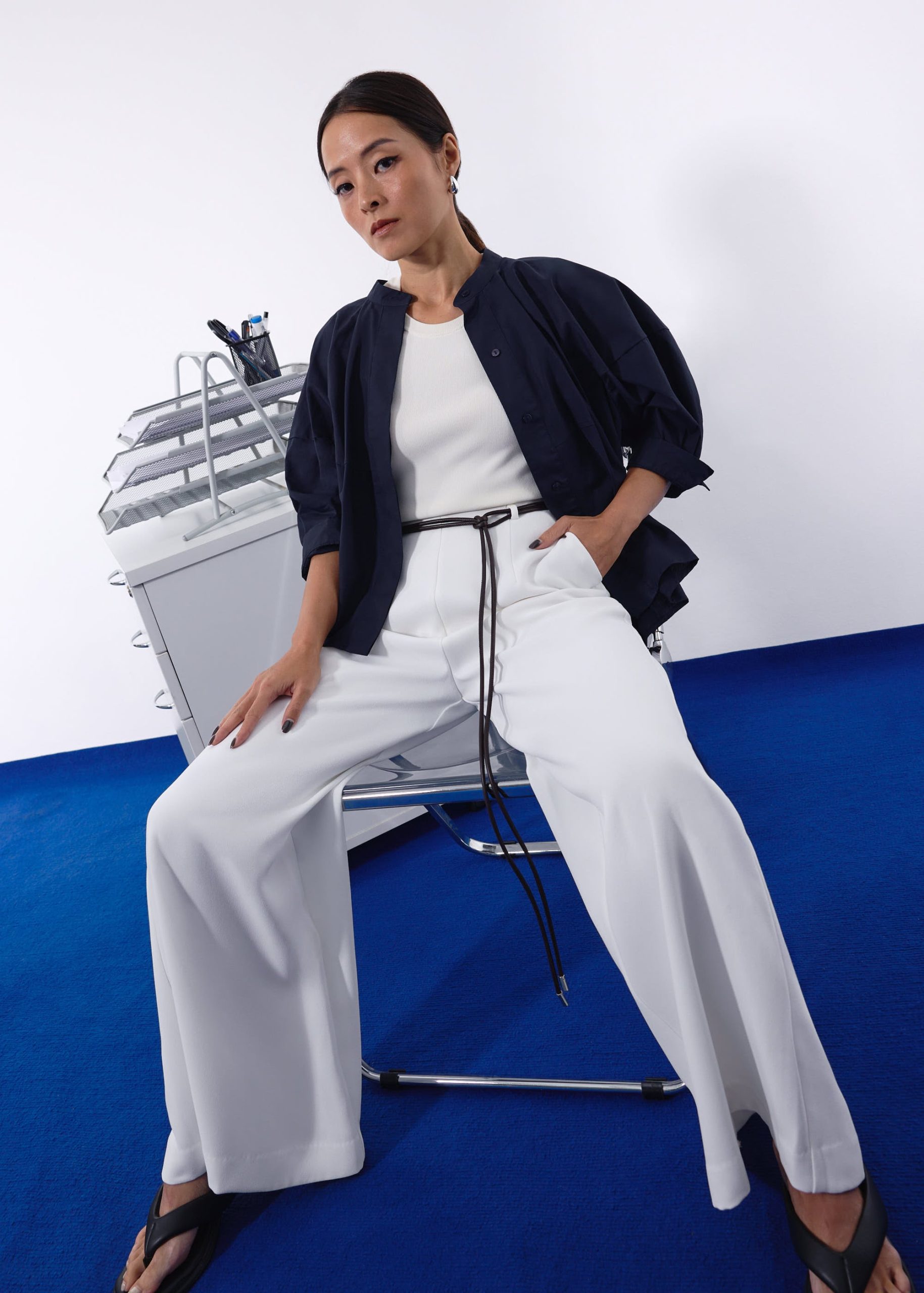 PETITE Leggy??Jules Tailored Crepe Palazzo Pants - Image 7