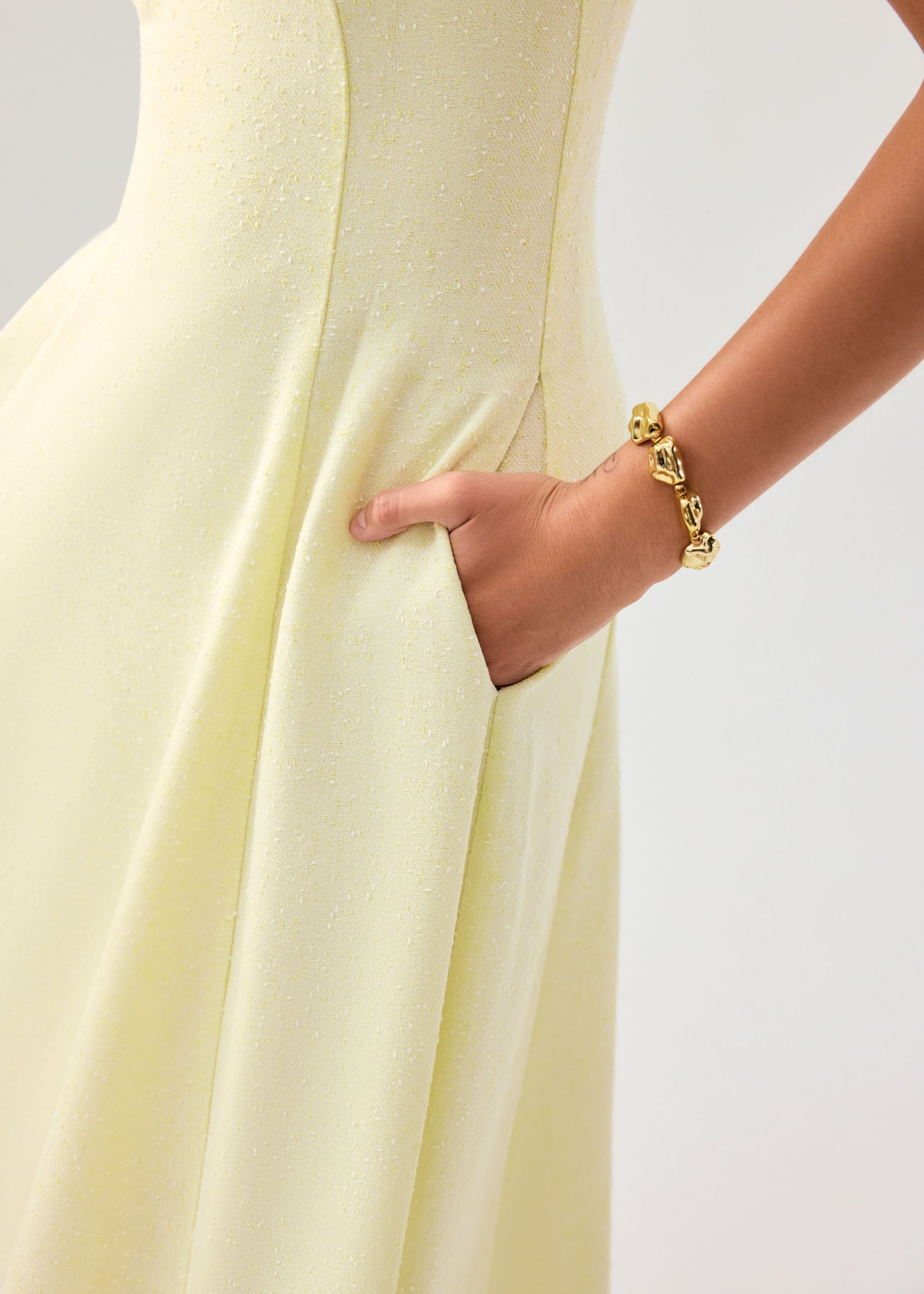 Nina Tweed Scoop Neck Fit & Flare Midaxi Dress - Image 9