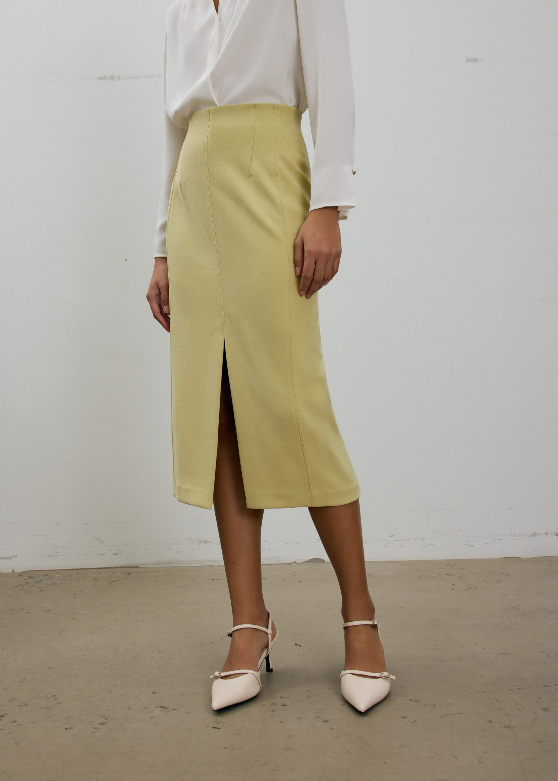 Vera Elastic Reversible Panelled Midi Skirt - Image 16