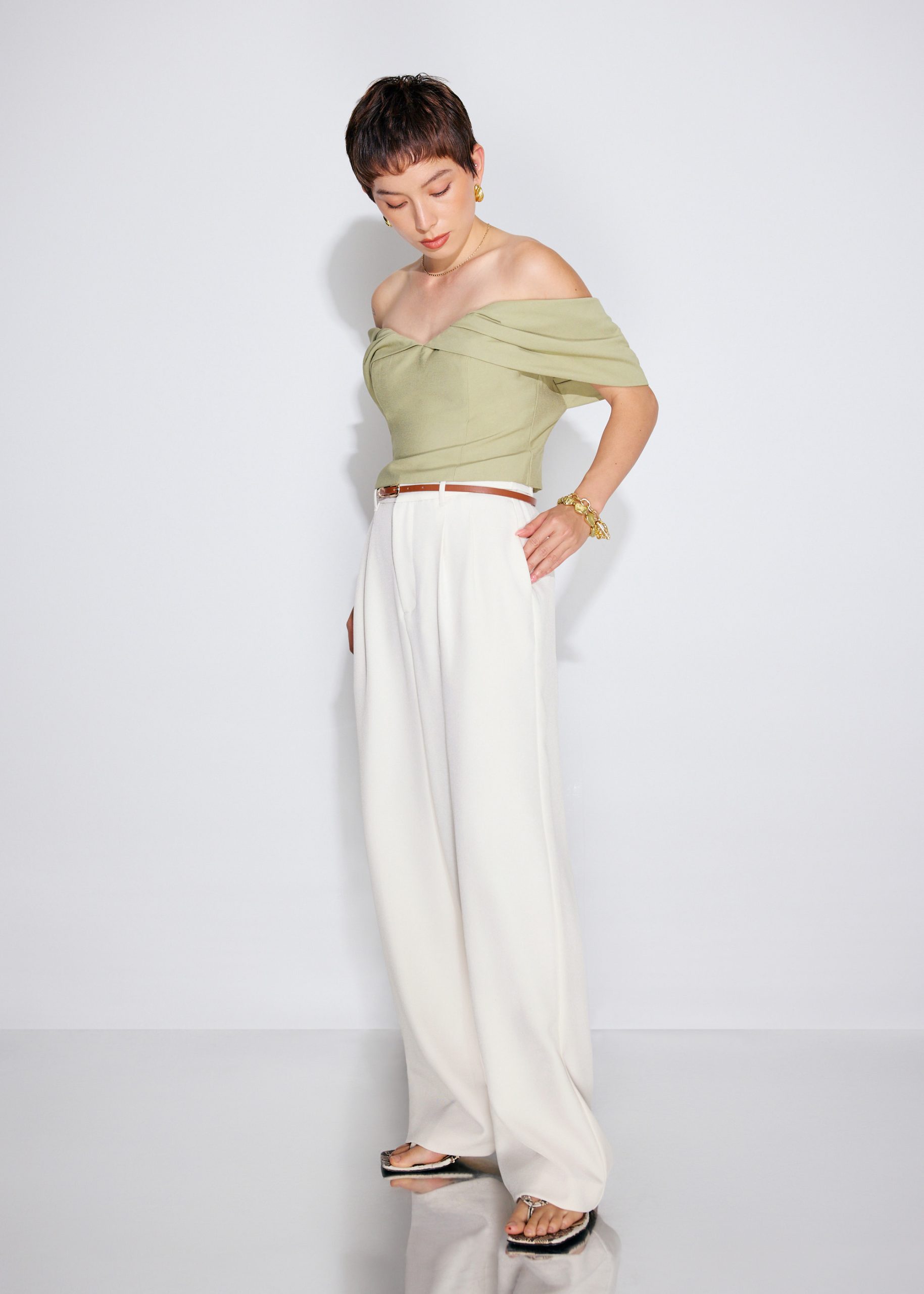 BraFree by LB Ruched Off Shoulder Fitted Top - Image 9