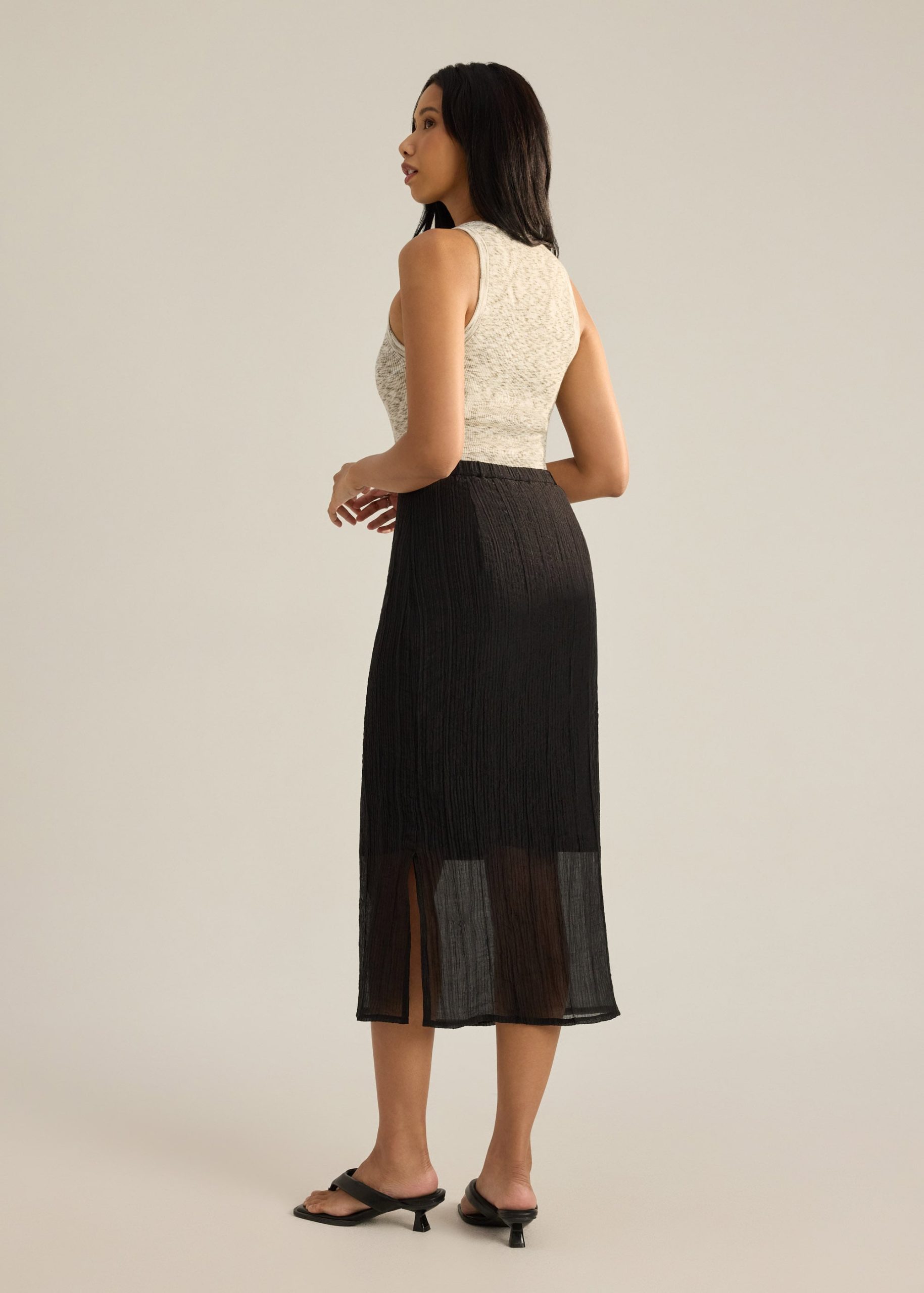Viv Sheer Textured Column Skirt - Image 9