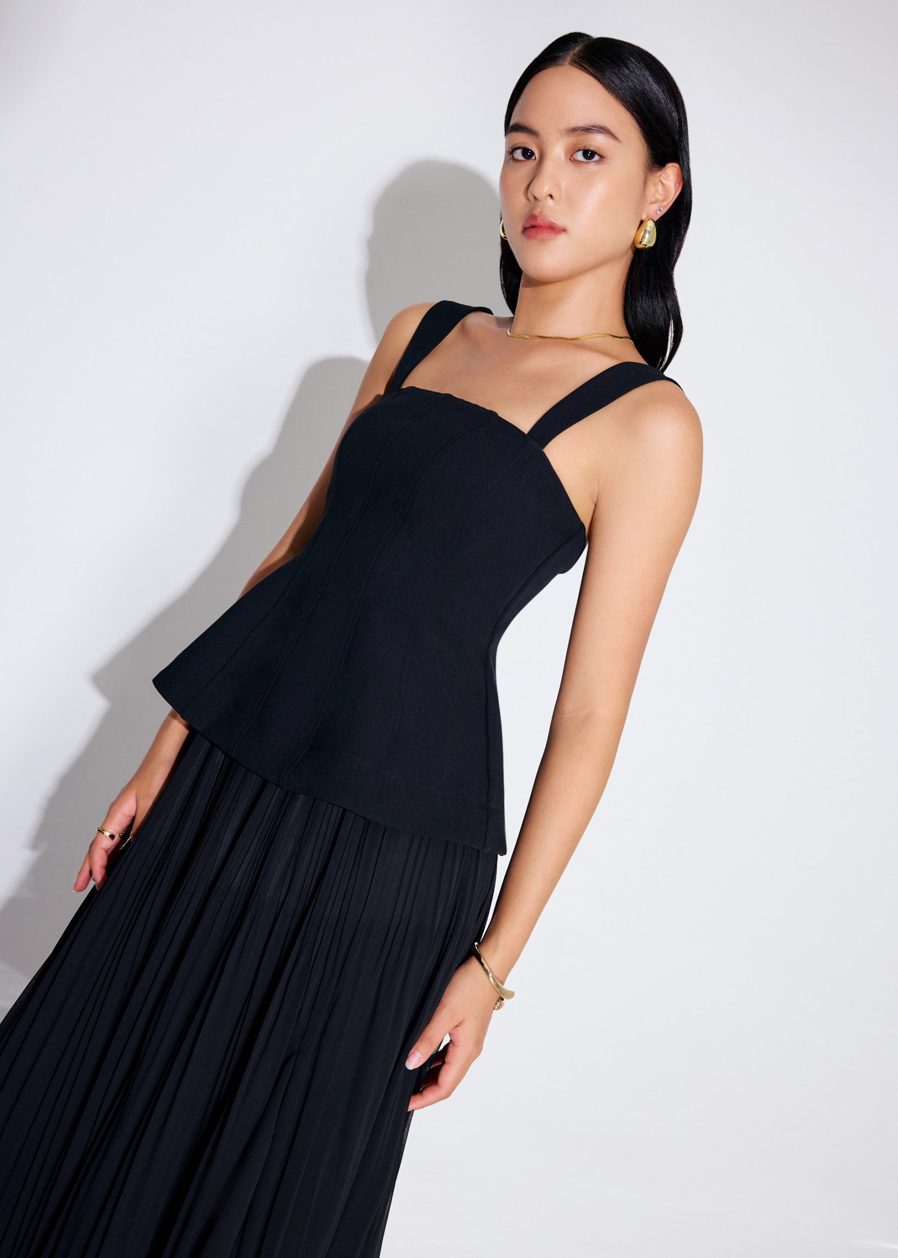 BraFree by LB Bella Detachable Straps Panelled Peplum Top - Image 5
