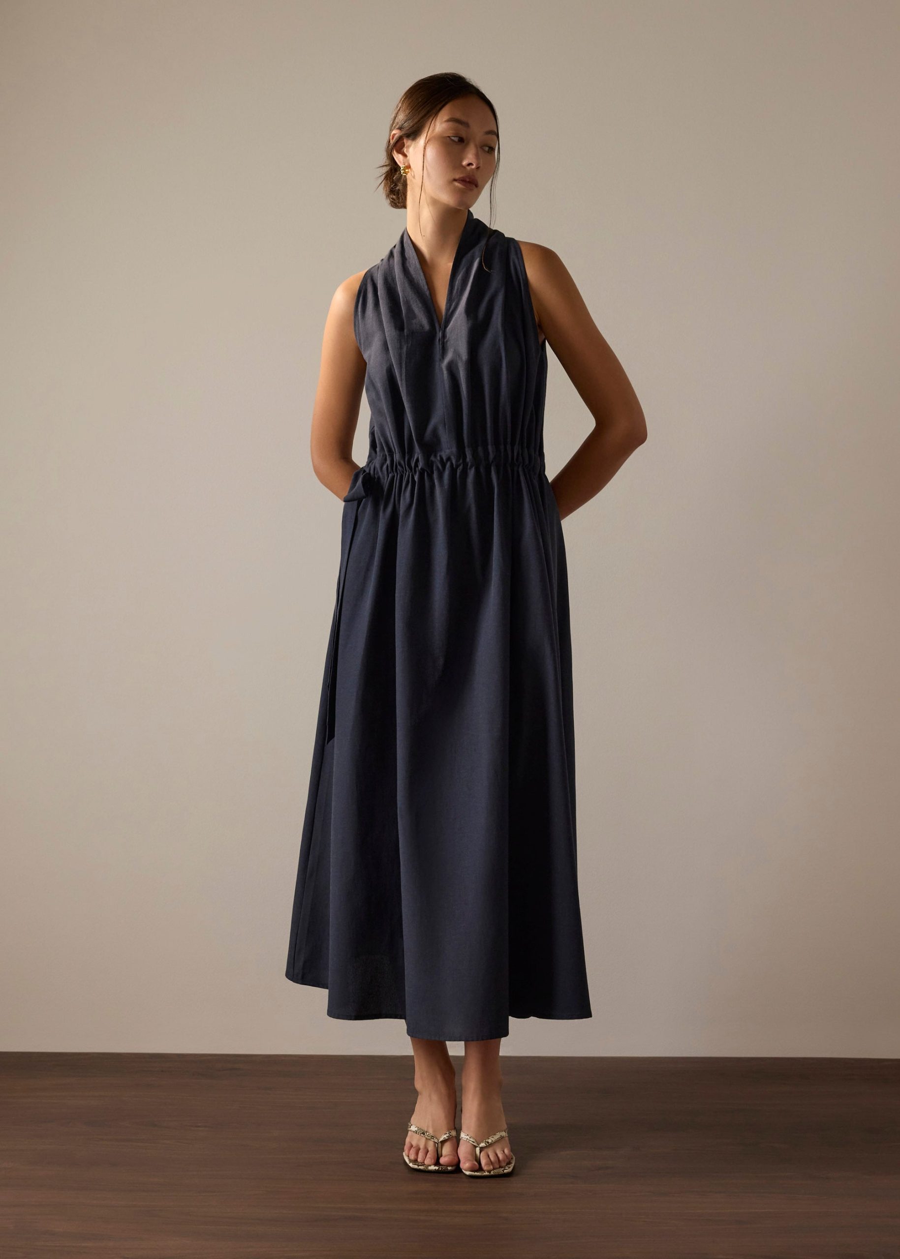 Fit & Flare Dress With Sash Tie - Image 2