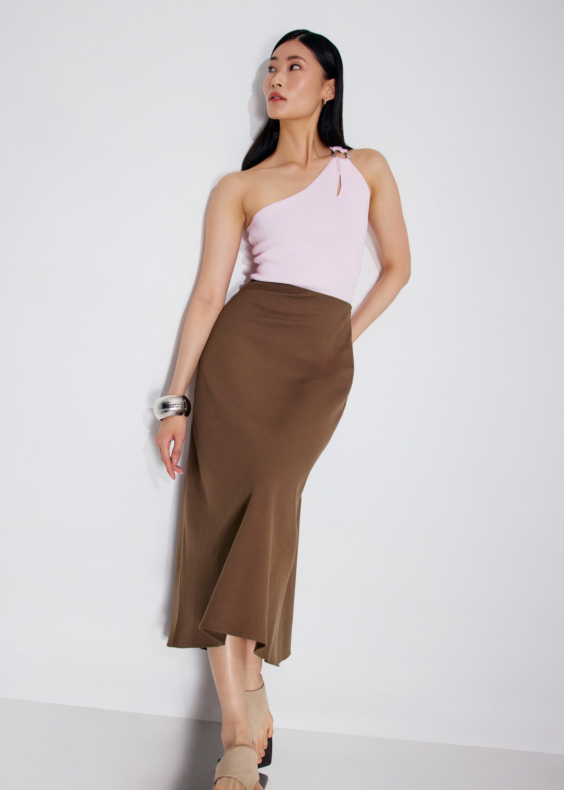 High Waist Bias Cut Midaxi Skirt - Image 10