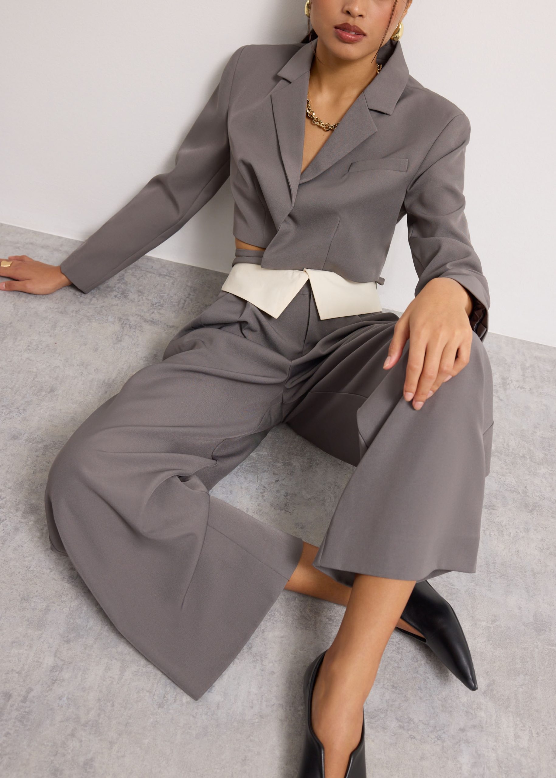 Detachable Waistband Flap Straight Leg Pants - Image 7