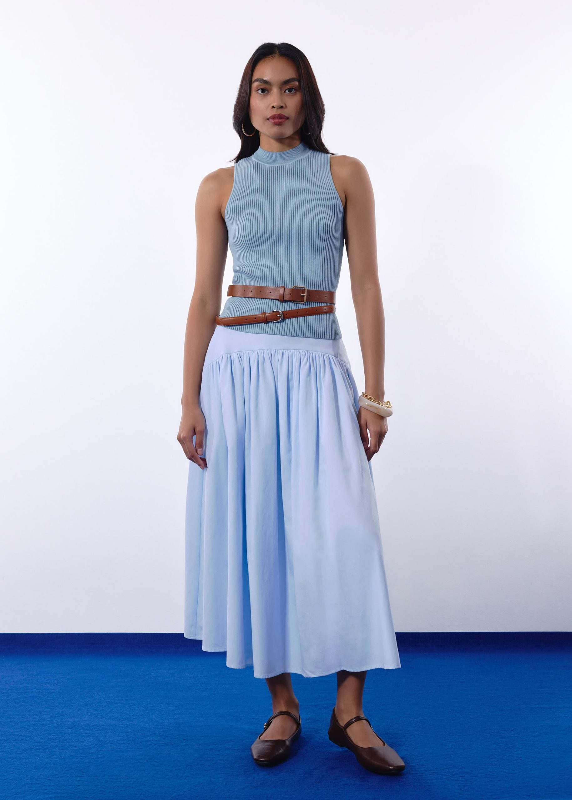 Duo Knit Mock Neck Tank Top - Image 3