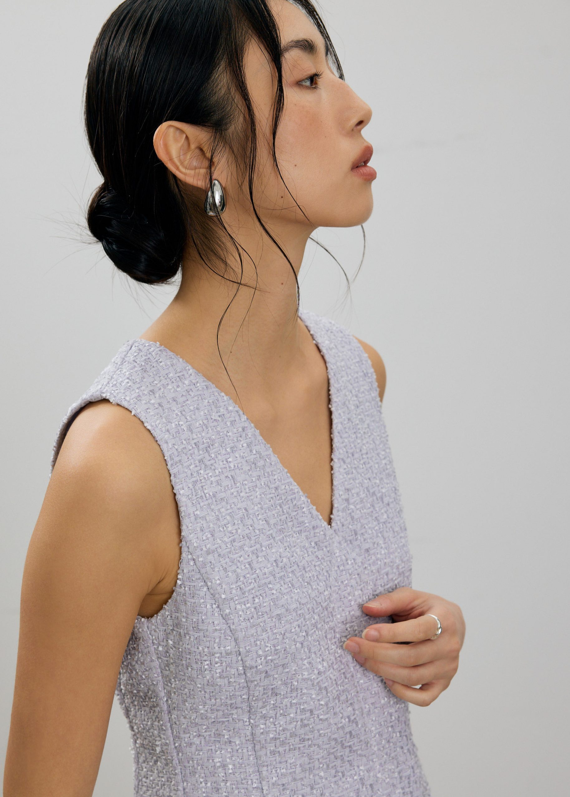 Fumiko Ribbon Tweed Vest Top - Image 12