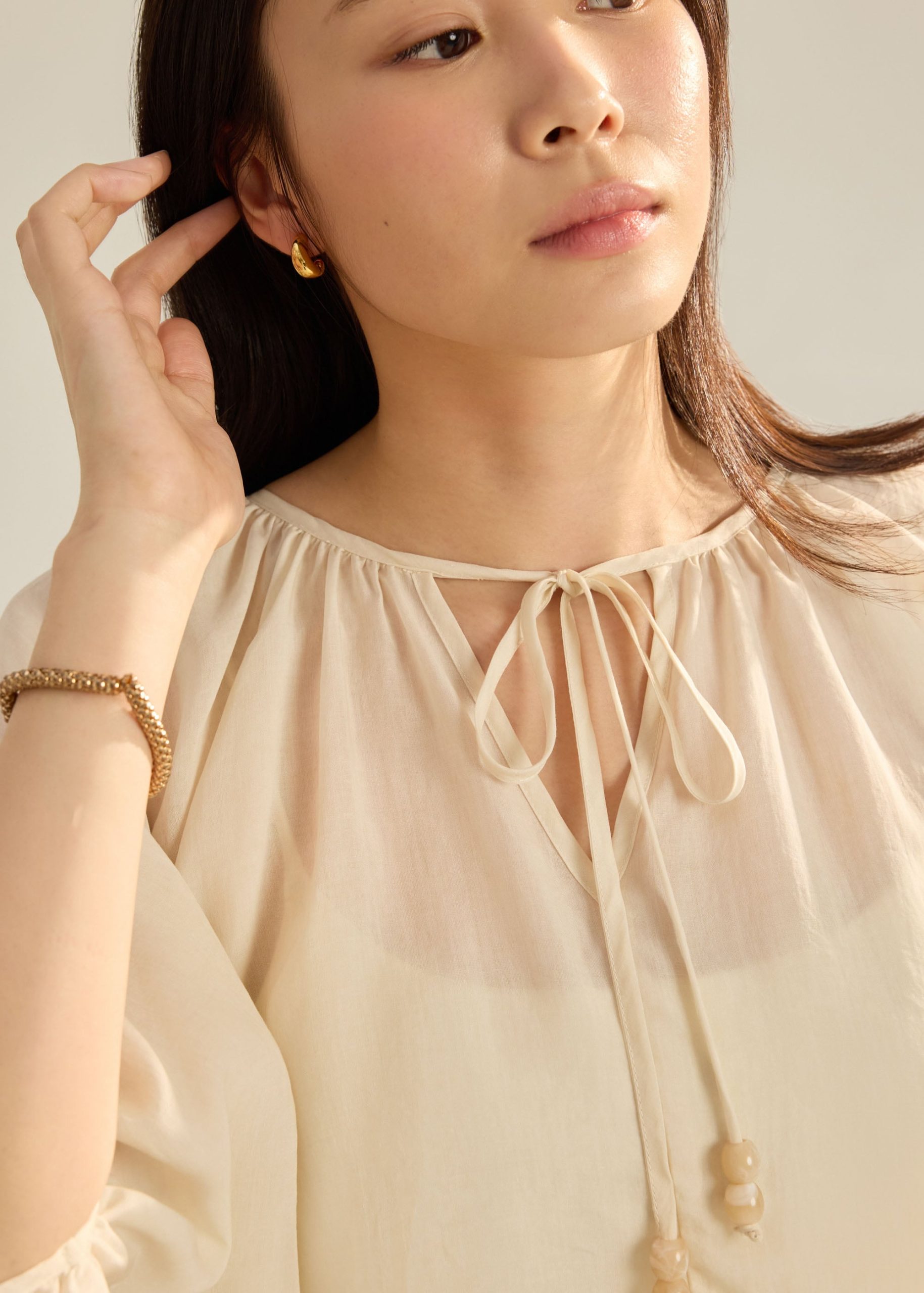 Lyocell Relaxed Front Tie Top - Image 3