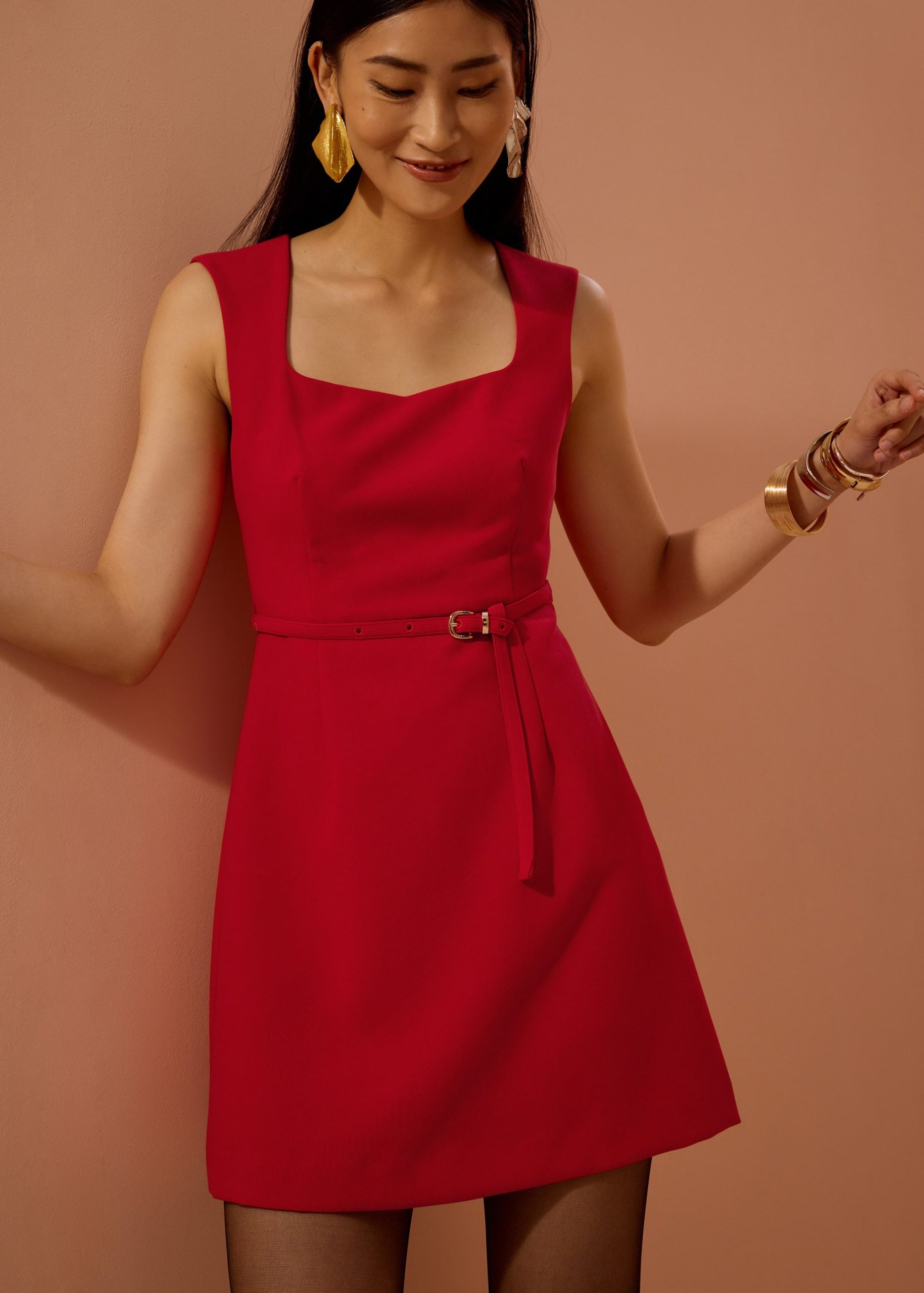Sitti Belted A-Line Mini Dress - Image 18
