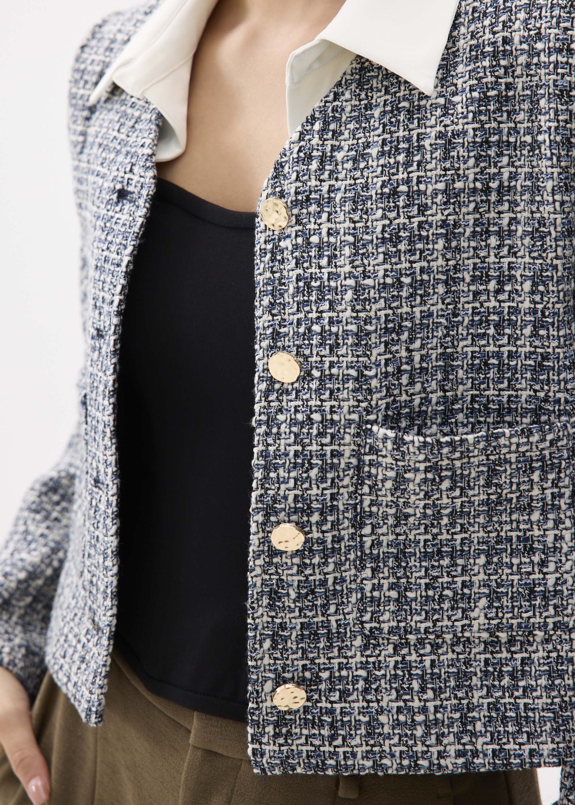 Zanna Detachable Collar Tweed Jacket - Image 10