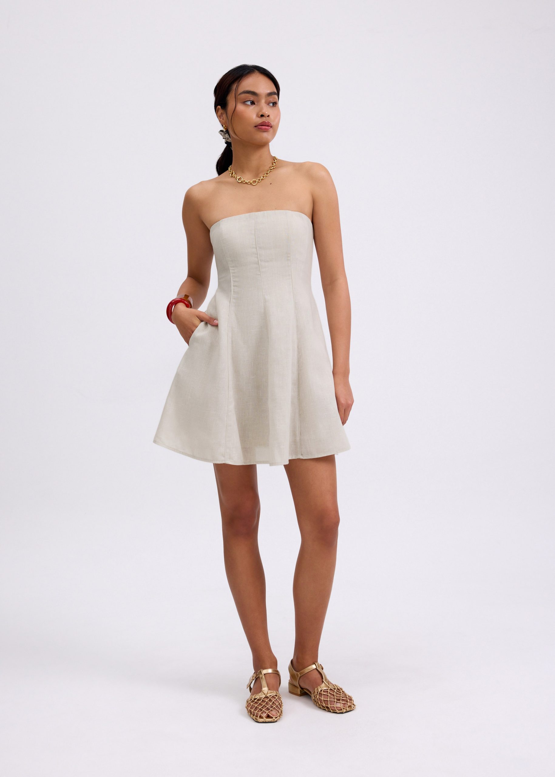 BraFree by LB Tube Fit & Flare Mini Dress in Garden City Blooms - Image 10