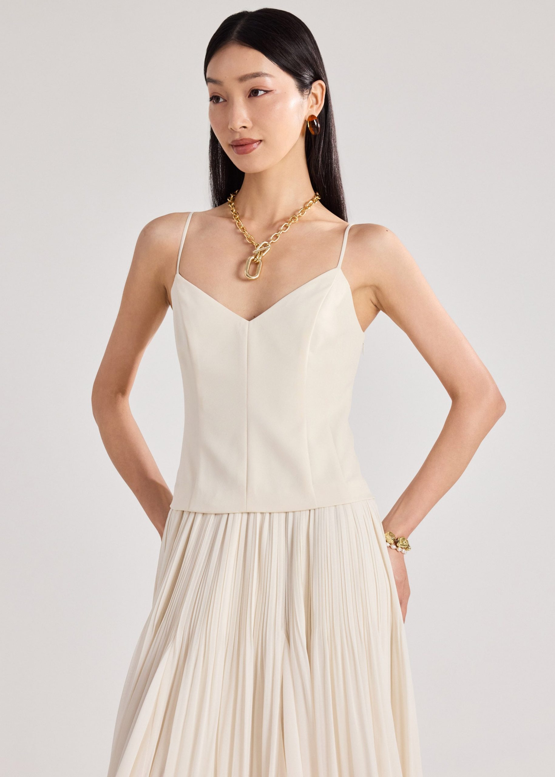 Pleated Fit & Flare Dress - Image 3