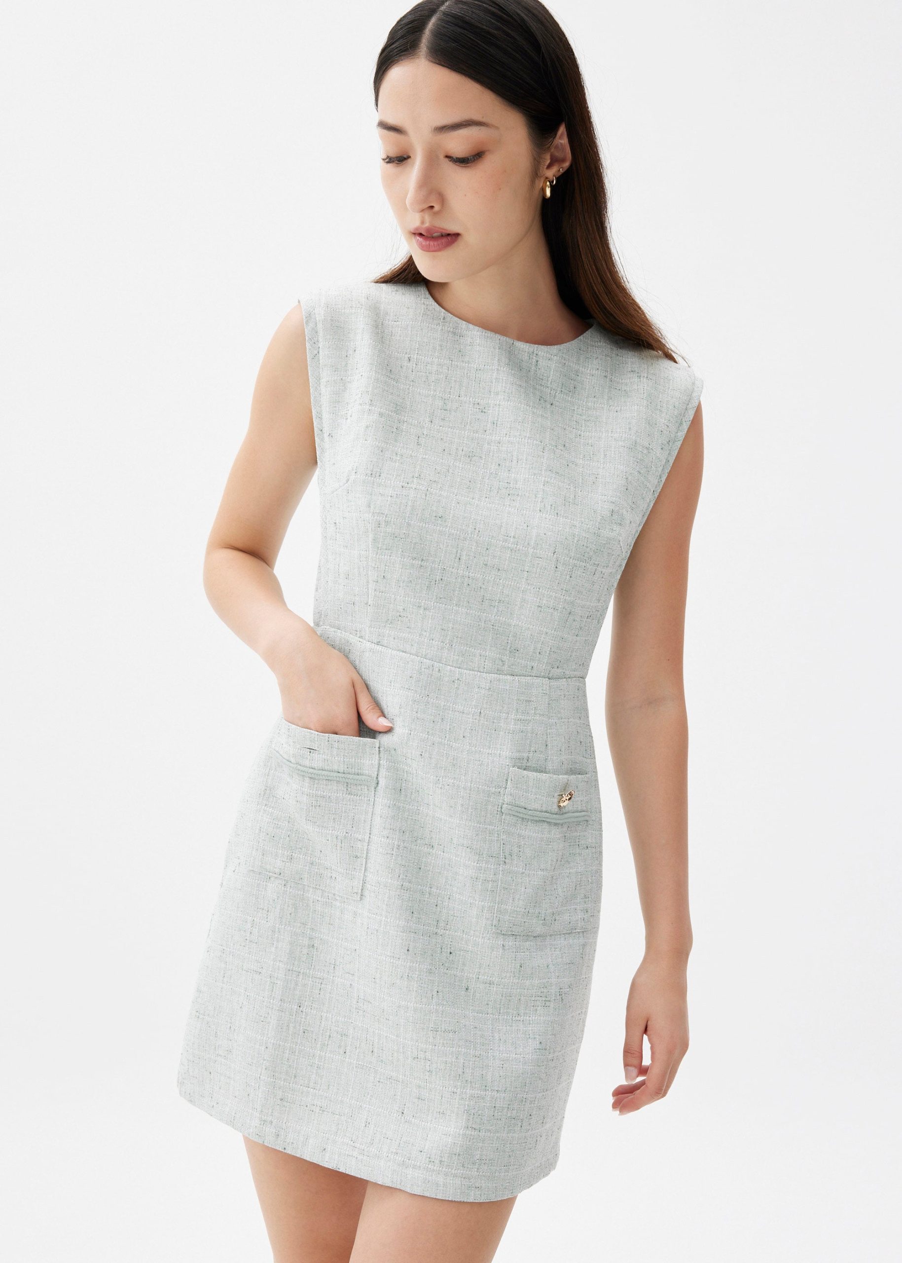 Aria Tweed A-line Mini Dress - Image 23