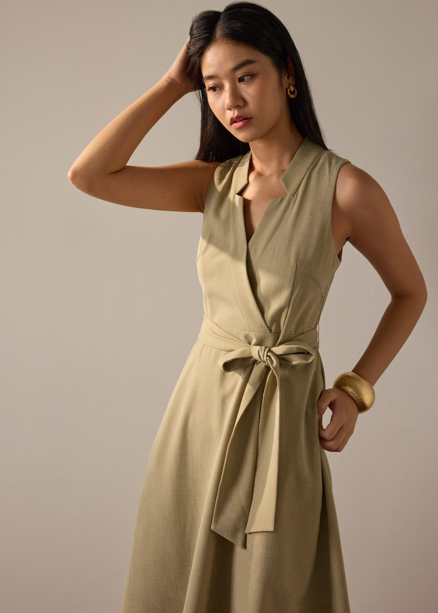 Margie Melange V-neck Fit & Flare Midaxi Dress - Image 8