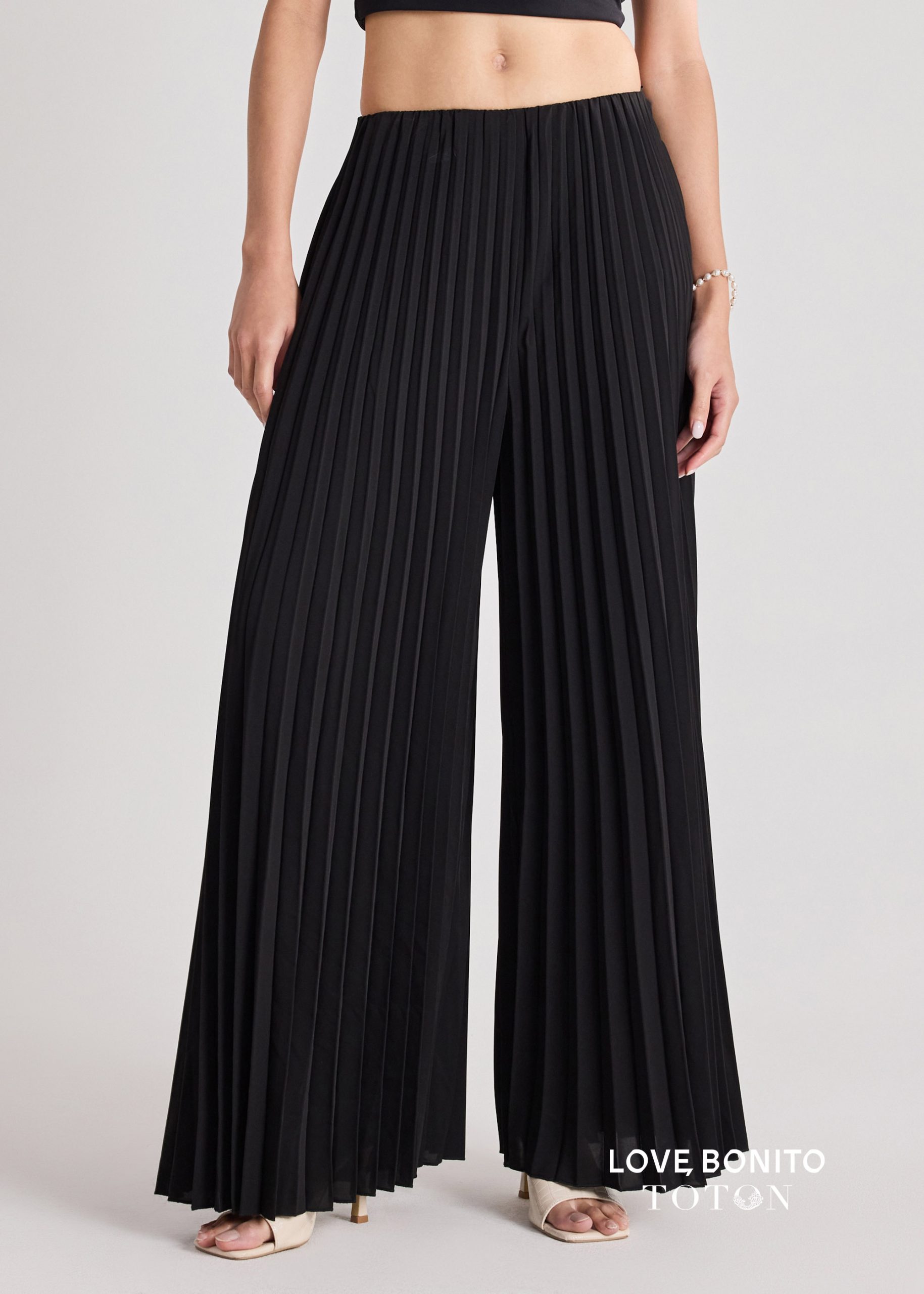 Love, Bonito x TOTON Leggy??Pleated Pants With Scarf - Image 9