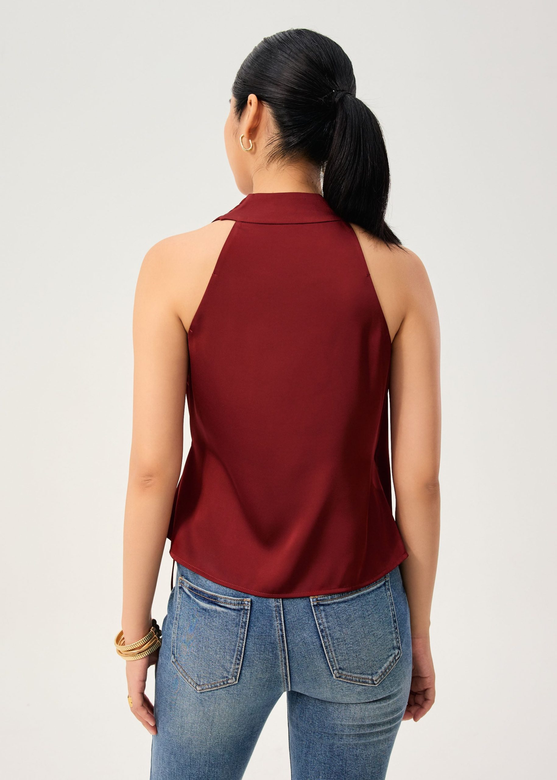 Kareena Front Wrap Satin Top - Image 14