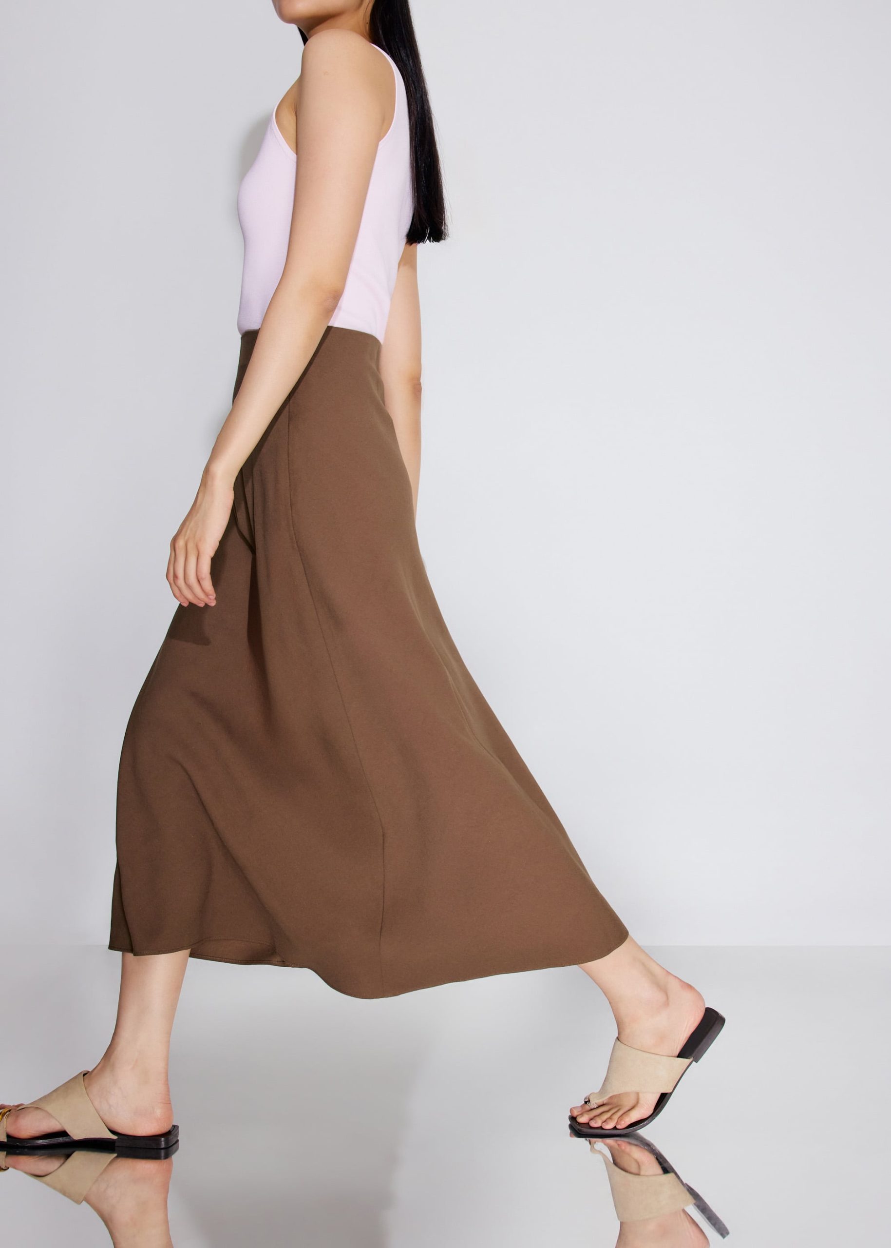 High Waist Bias Cut Midaxi Skirt - Image 9
