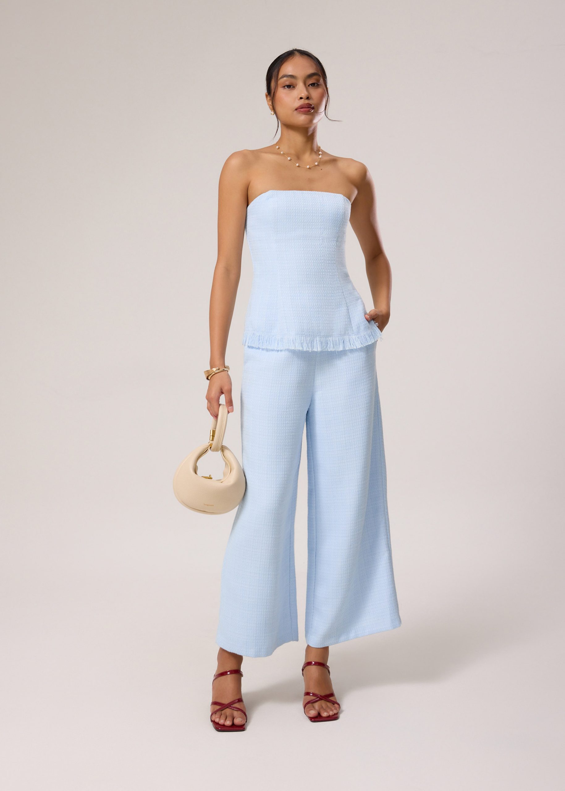 BraFree by LB Lia Tweed Tube Peplum Top - Image 11