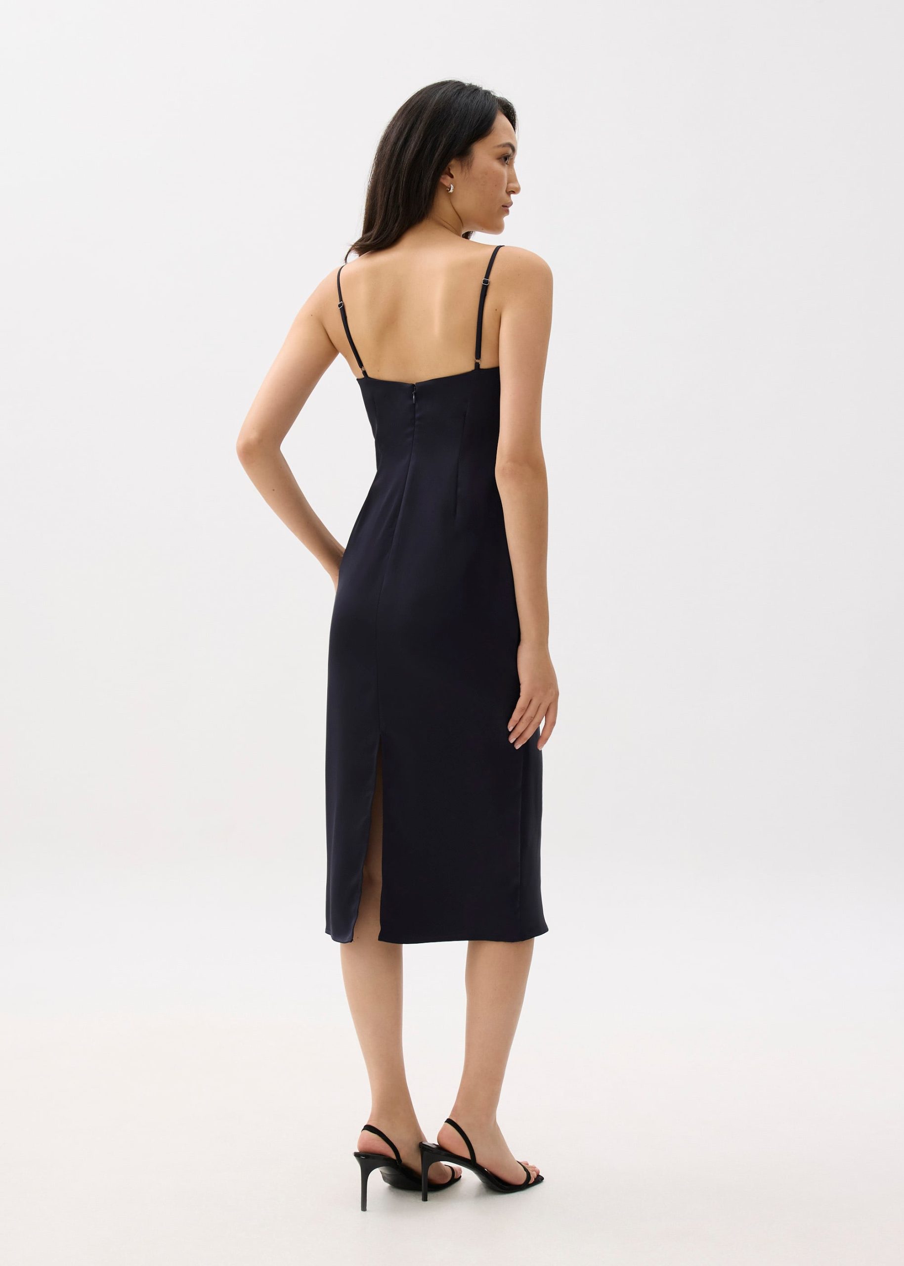 BraFree by LB Esme Satin Column Drape Midi Dress - Image 5